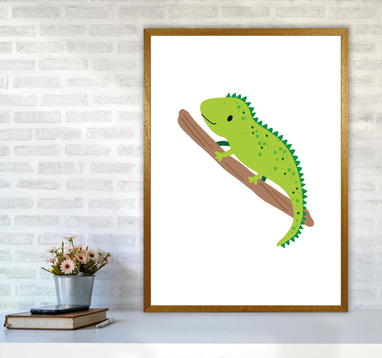 Children's Animals, Iguana Modern Print A1 Print Only