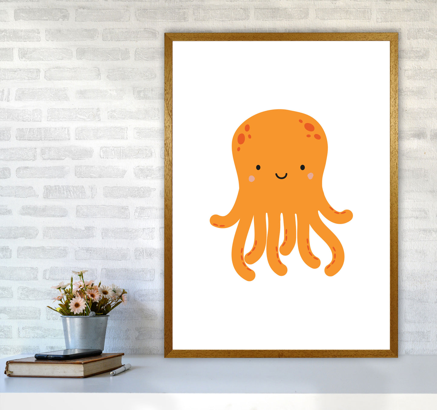Children's Animals, Octopus Modern Print A1 Print Only