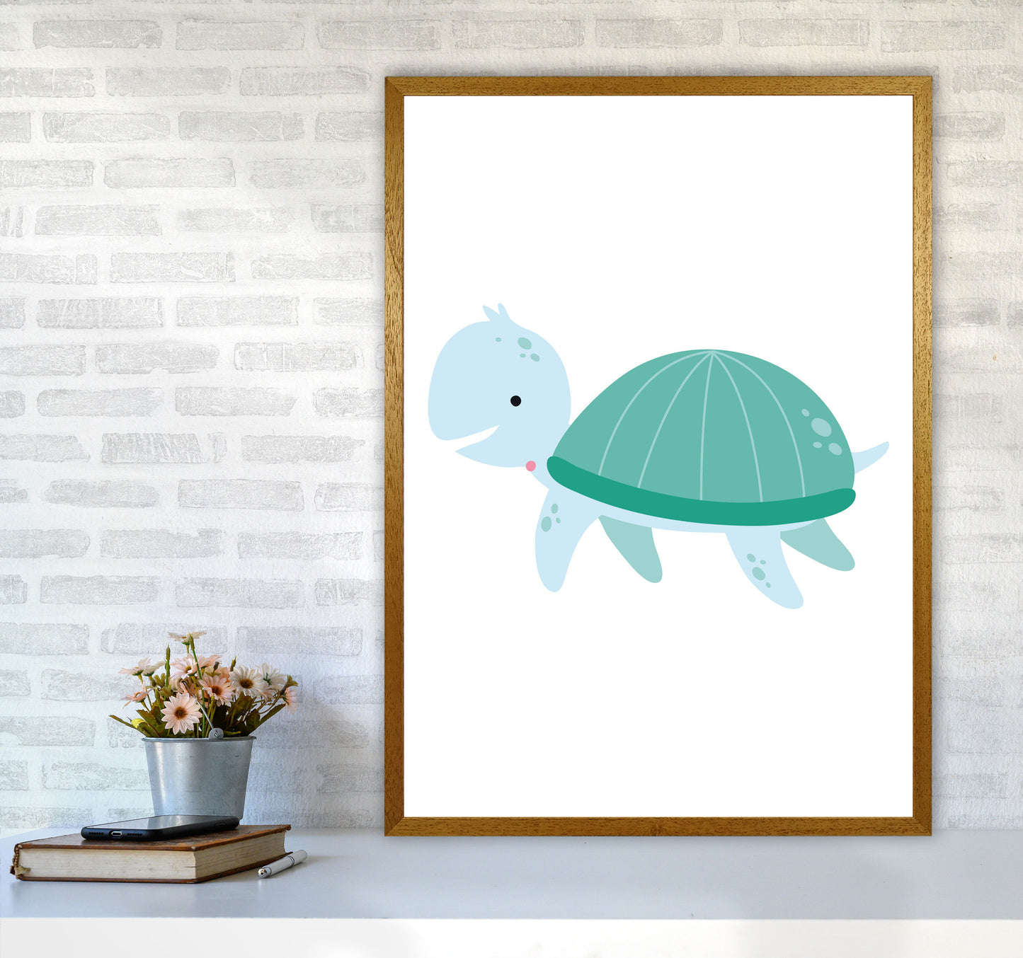 Children's Animals, Turtle Modern Print A1 Print Only