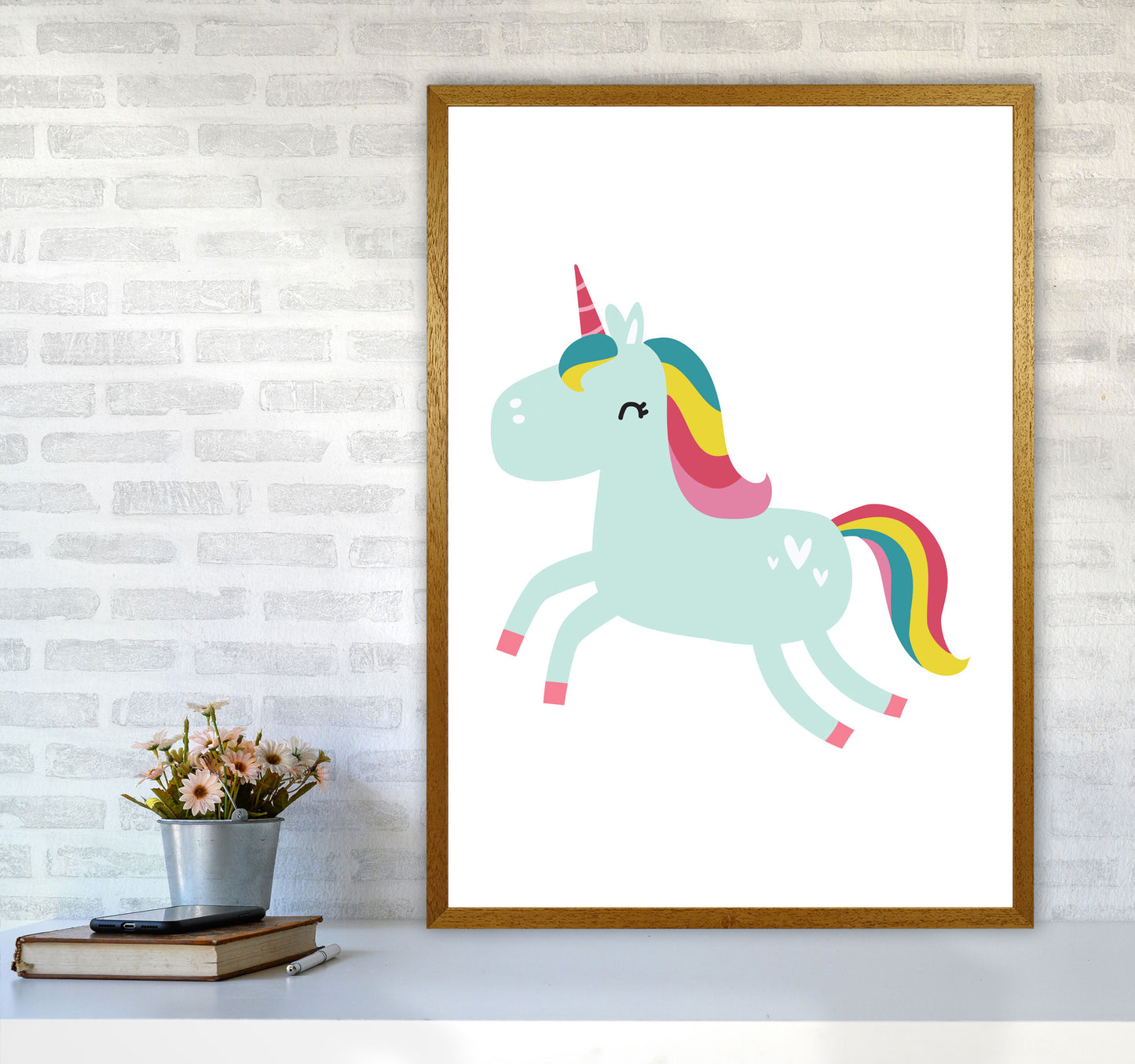 Children's Animals, Unicorn Modern Print A1 Print Only