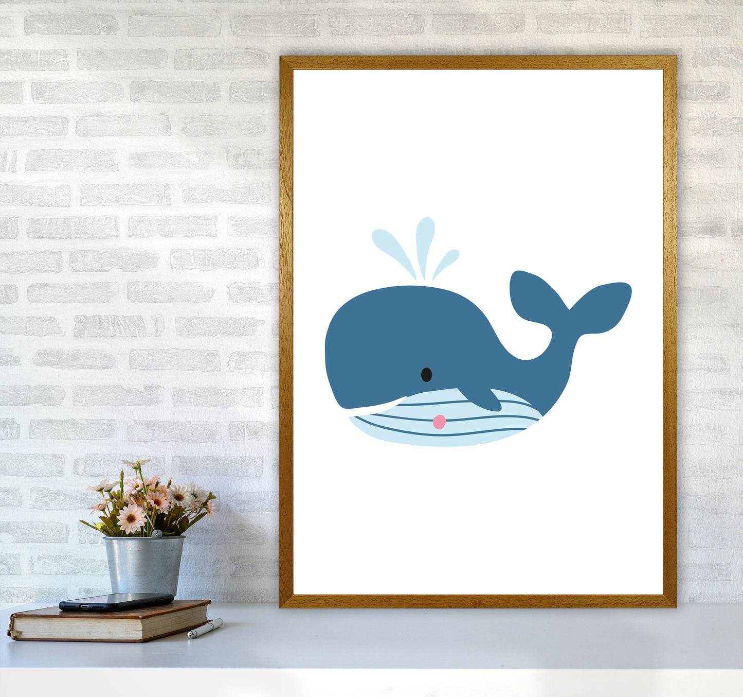 Children's Animals, Whale Modern Print A1 Print Only