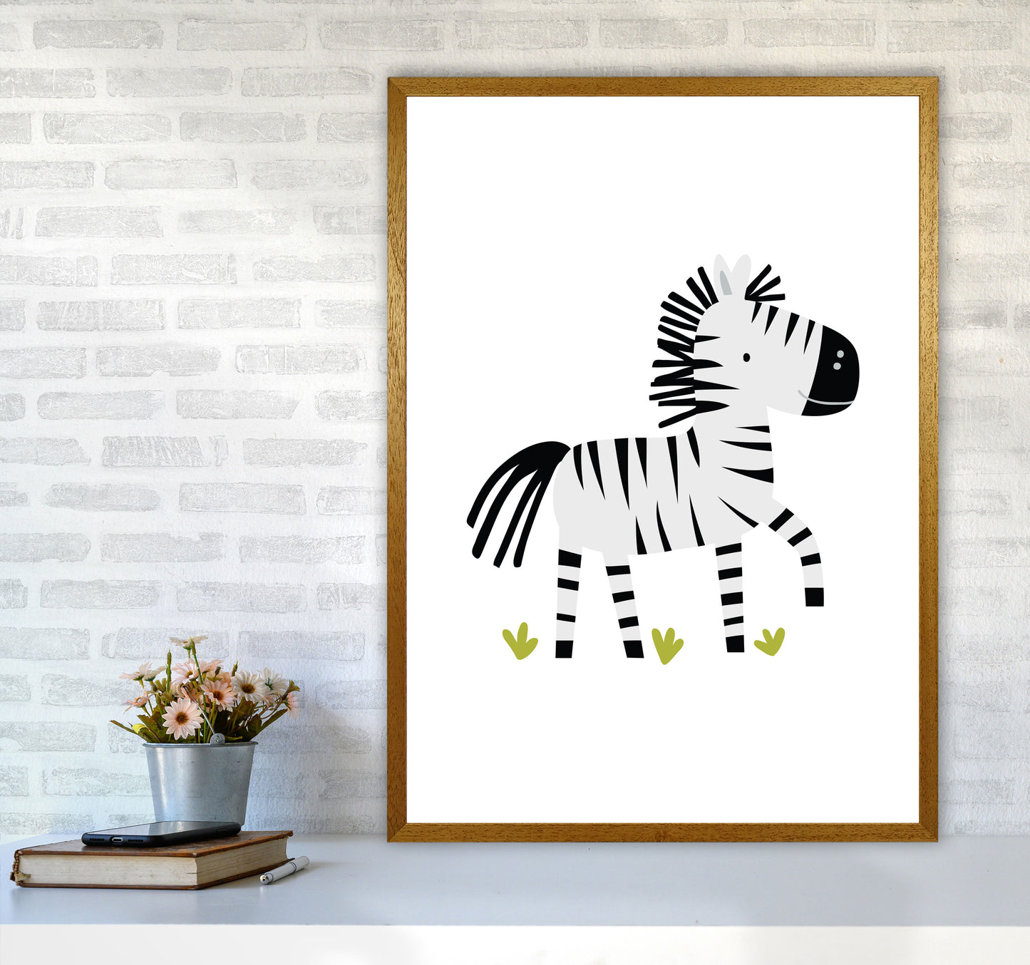 Children's Animals, Zebra Modern Print A1 Print Only