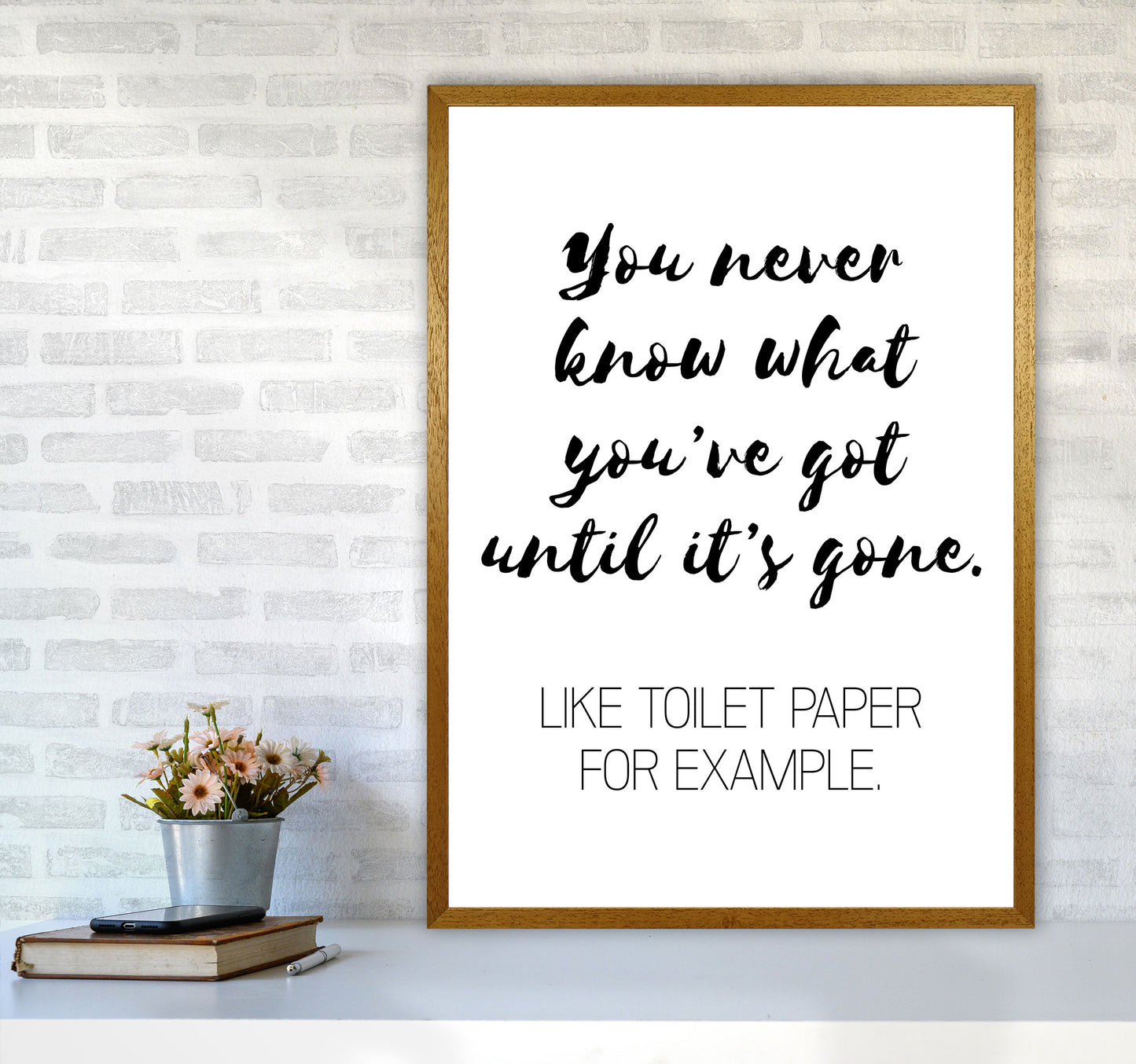 Toilet Paper, Bathroom Modern Print, Framed Bathroom Wall Art A1 Print Only