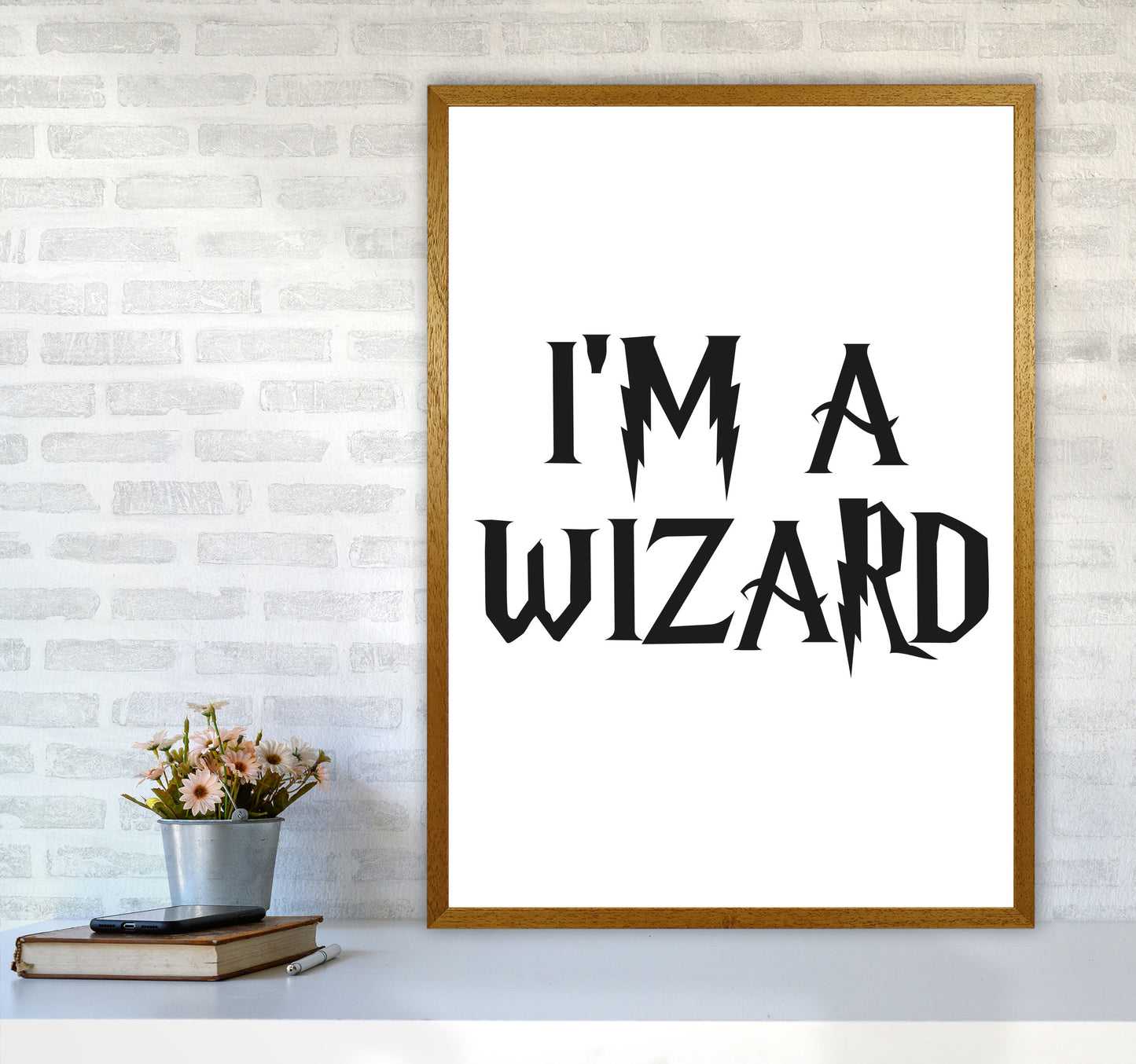 I'm A Wizard Framed Typography Wall Art Print A1 Print Only