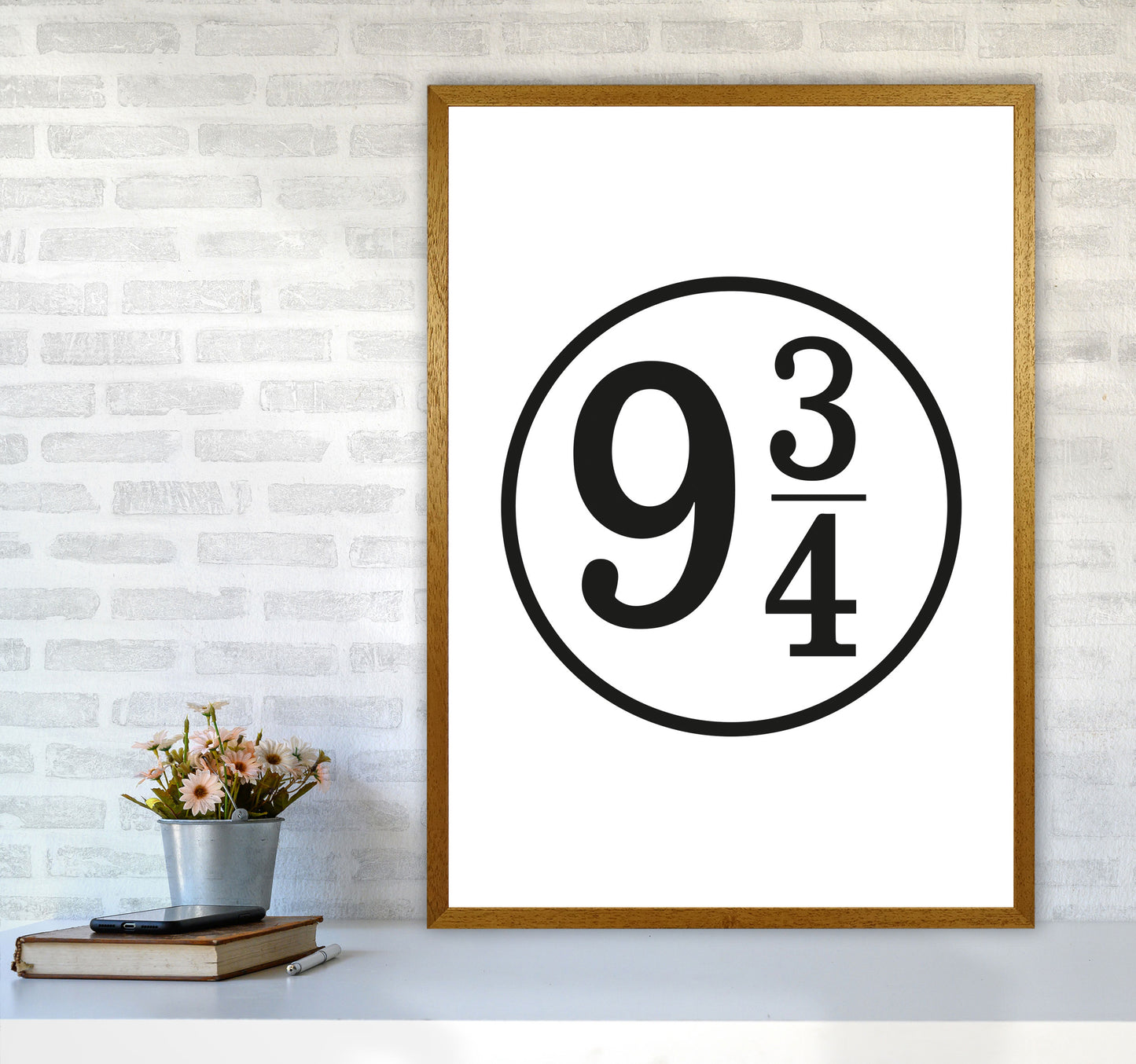 Platform 9 And 3/4 Framed Typography Wall Art Print A1 Print Only