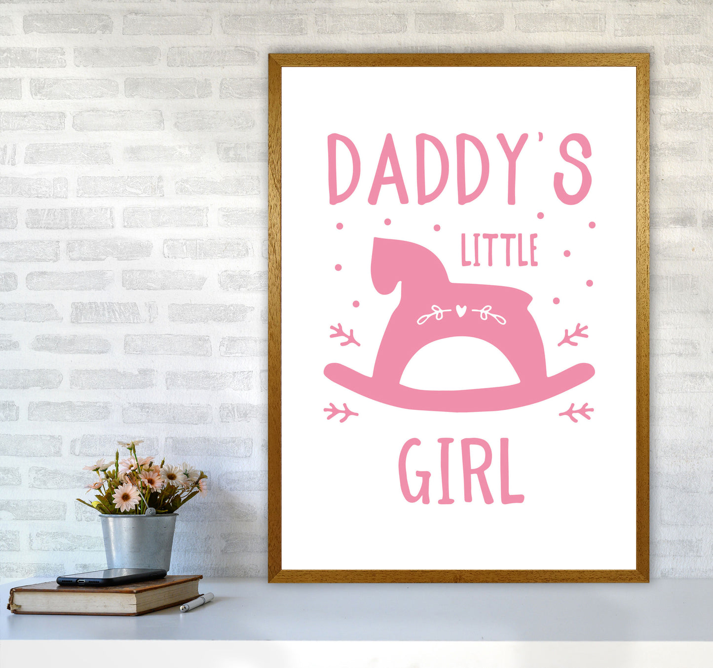 Daddy's Little Girl Framed Nursey Wall Art Print A1 Print Only
