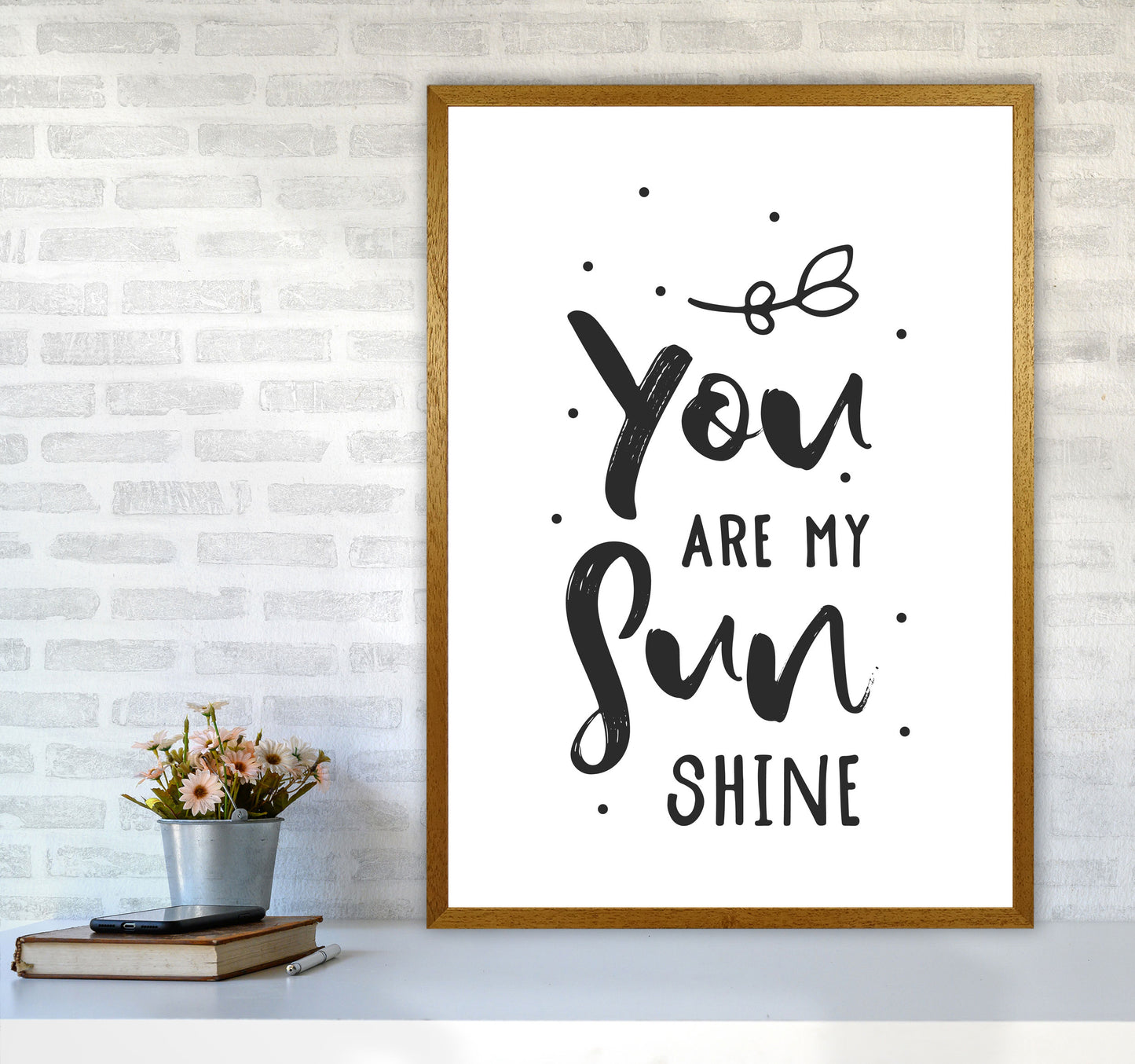 You Are My Sunshine Black Modern Print A1 Print Only