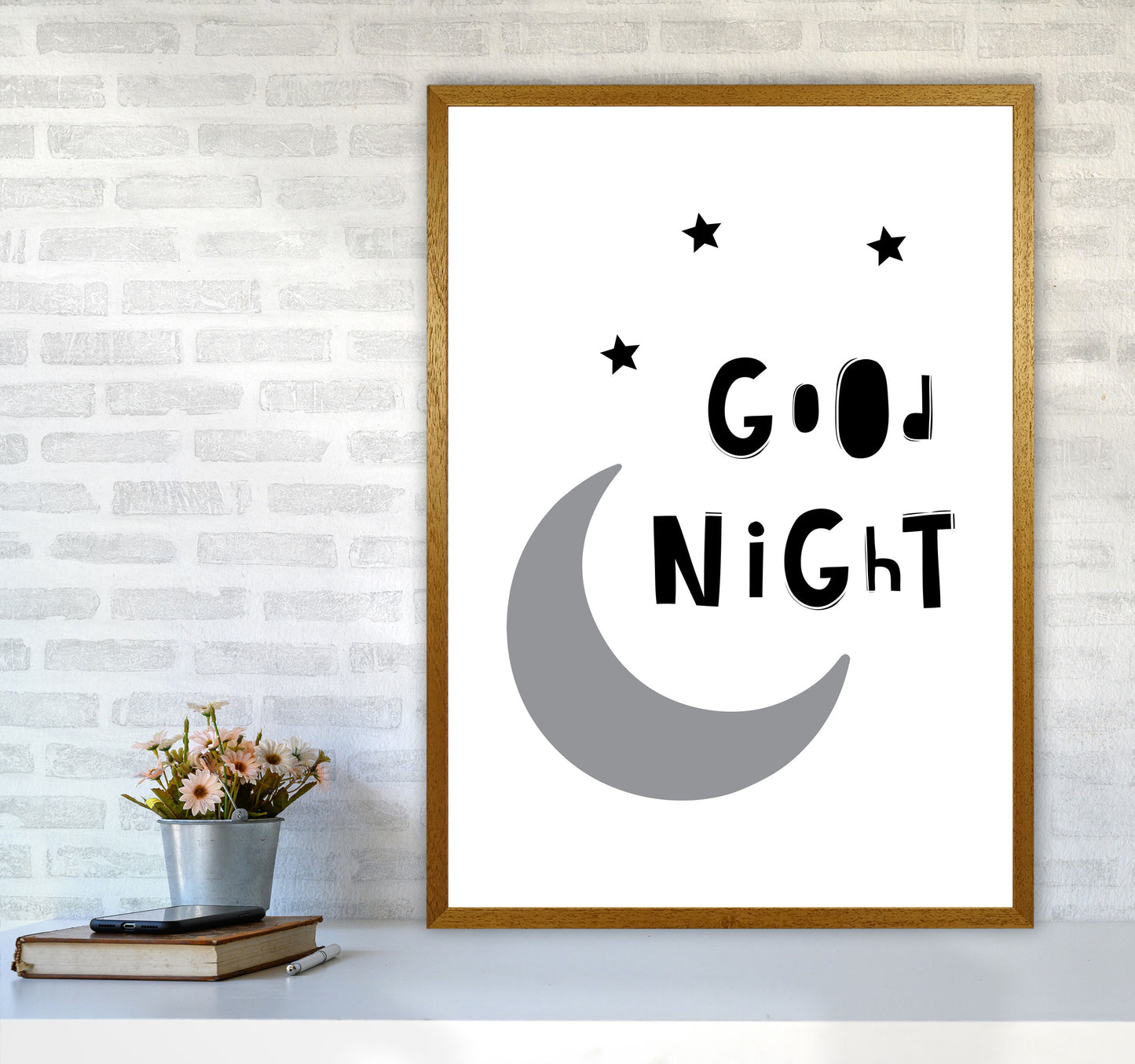 Good Night Moon Framed Nursey Wall Art Print A1 Print Only
