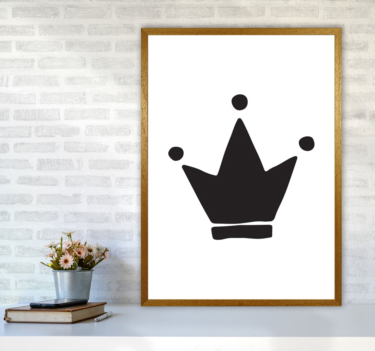 Black Crown Modern Print A1 Print Only