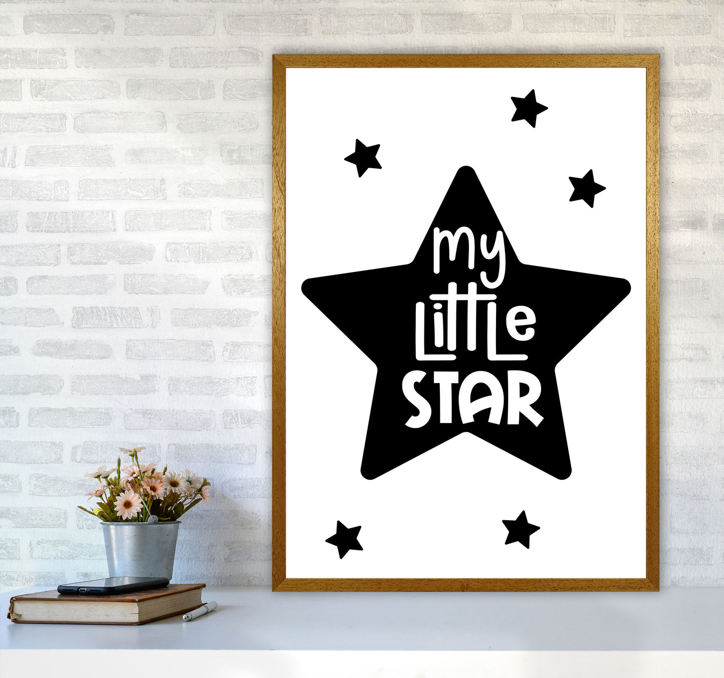 My Little Star Black Framed Nursey Wall Art Print A1 Print Only