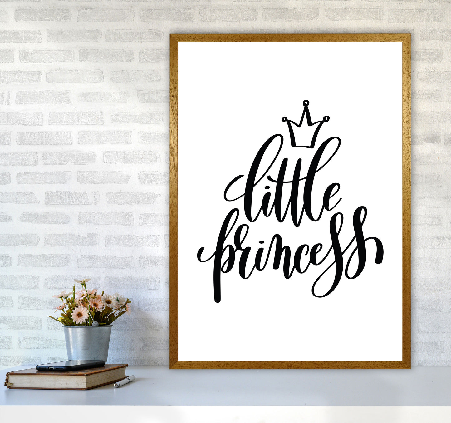 Little Princess Black Framed Nursey Wall Art Print A1 Print Only