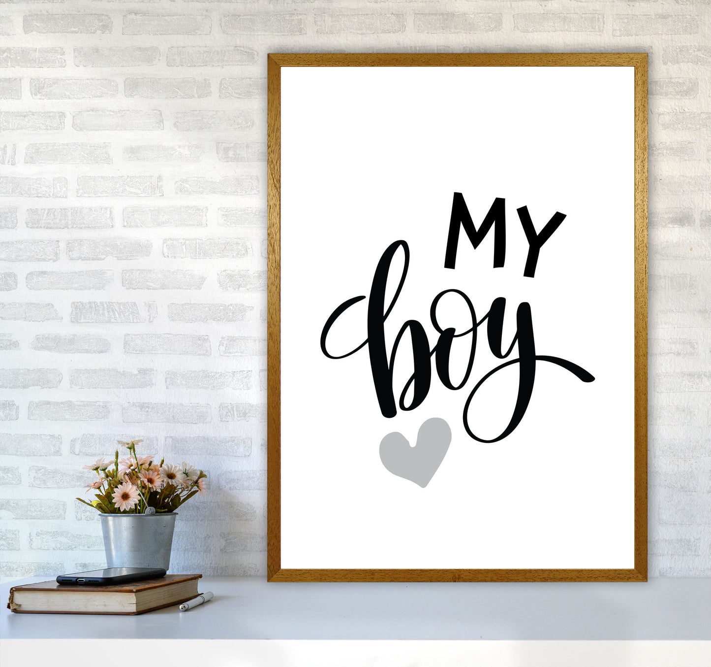 My Boy Black Framed Nursey Wall Art Print A1 Print Only