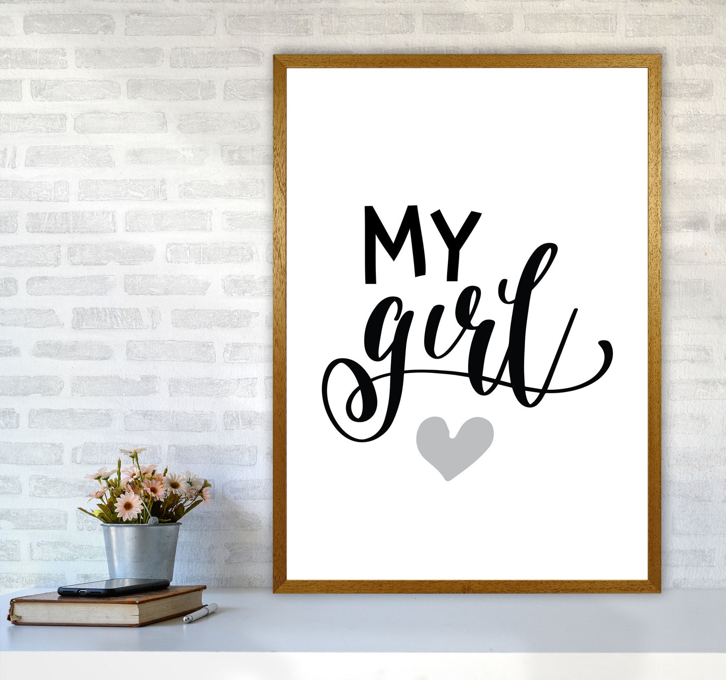 My Girl Black Framed Nursey Wall Art Print A1 Print Only