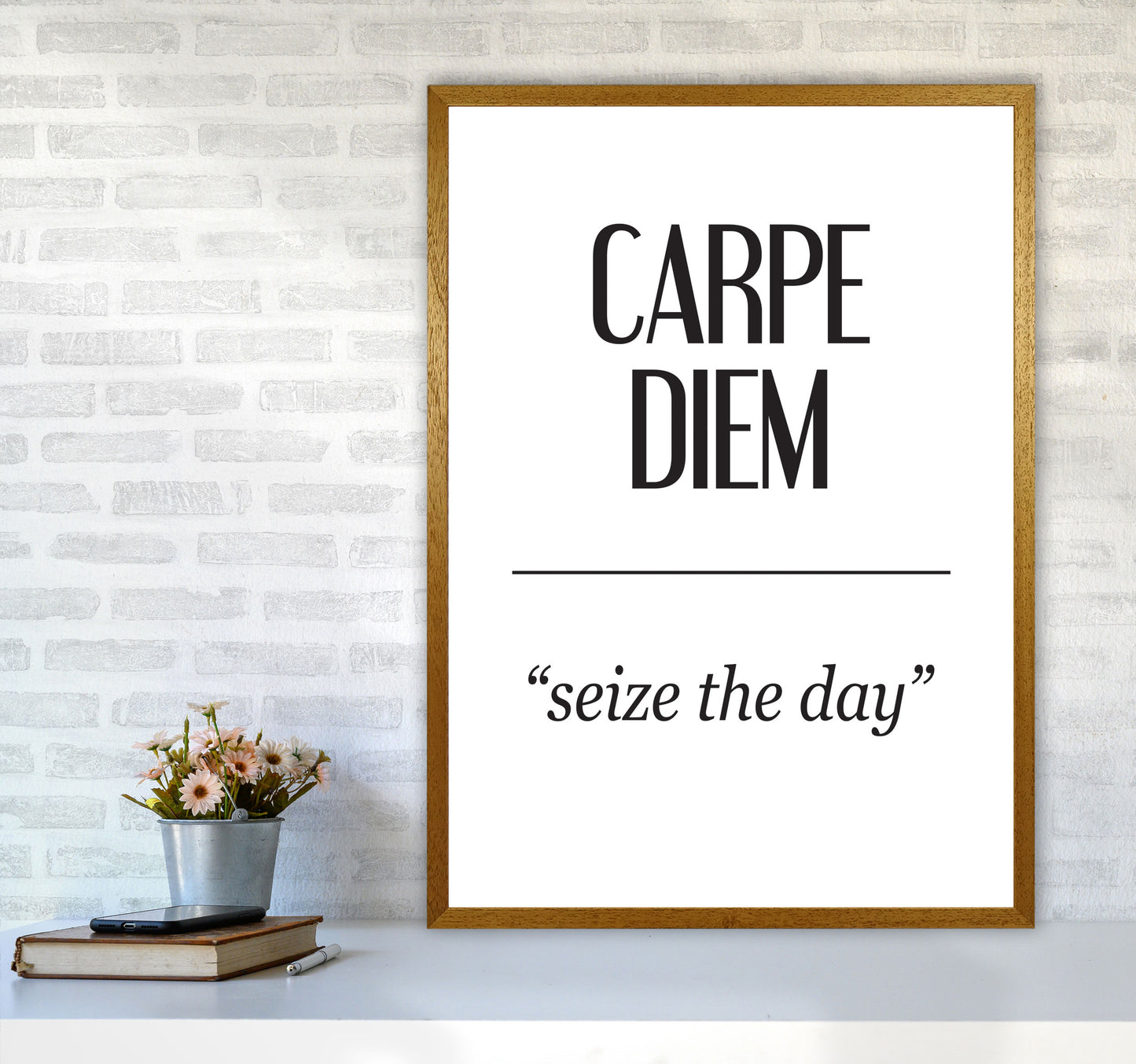 Carpe Diem Framed Typography Wall Art Print A1 Print Only