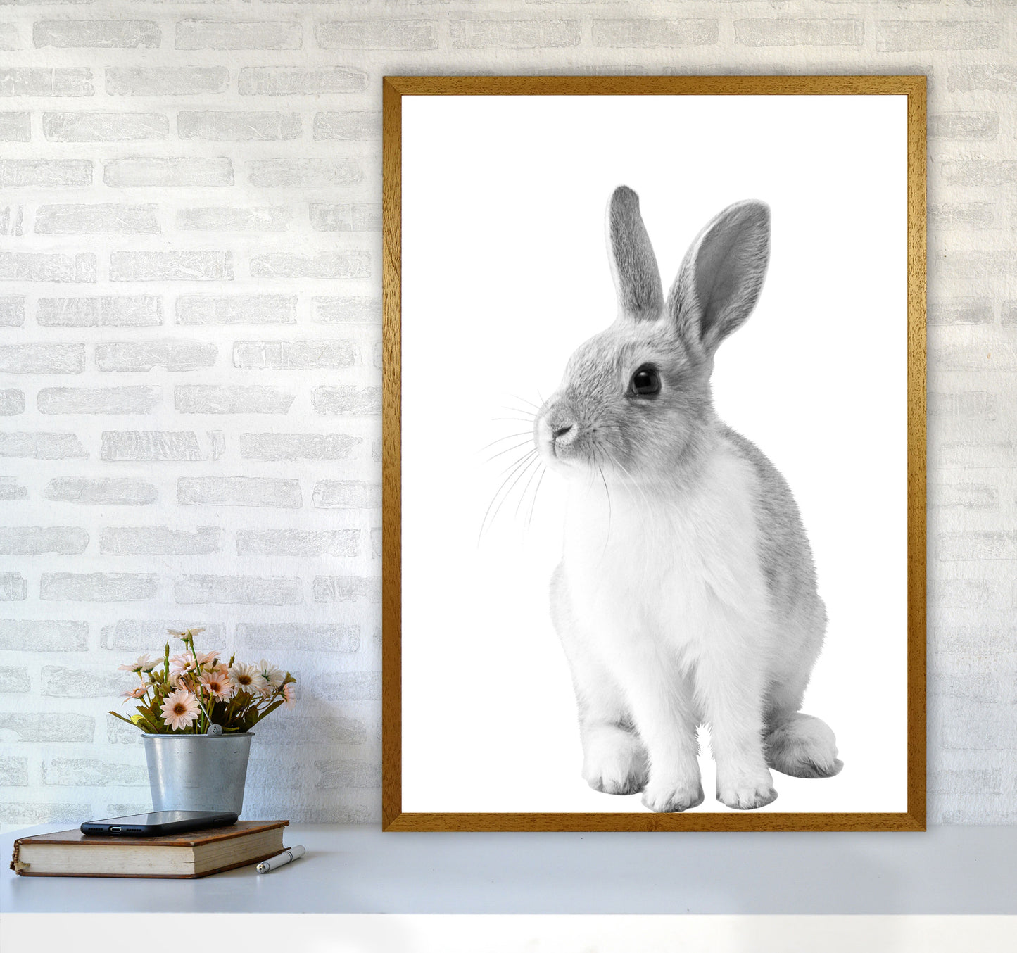 Black And White Bunny Modern Print Animal Art Print A1 Print Only