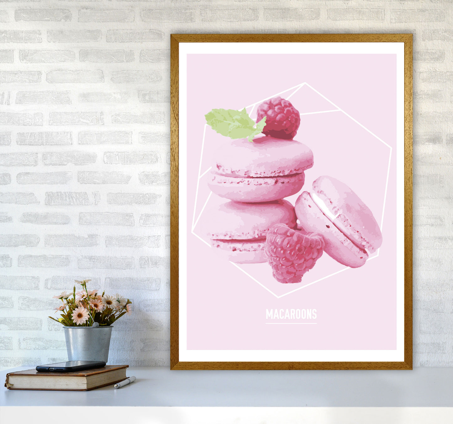 Pink Macaroons Modern Print A1 Print Only