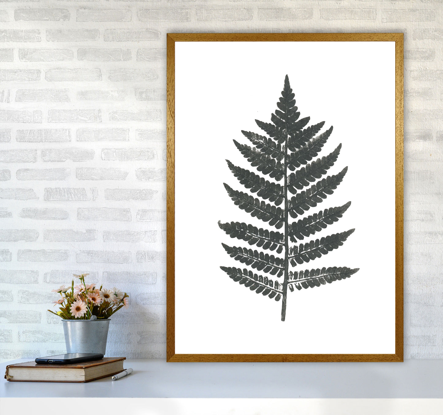 Vintage Fern Modern Print, Framed Botanical & Nature Art Print A1 Print Only