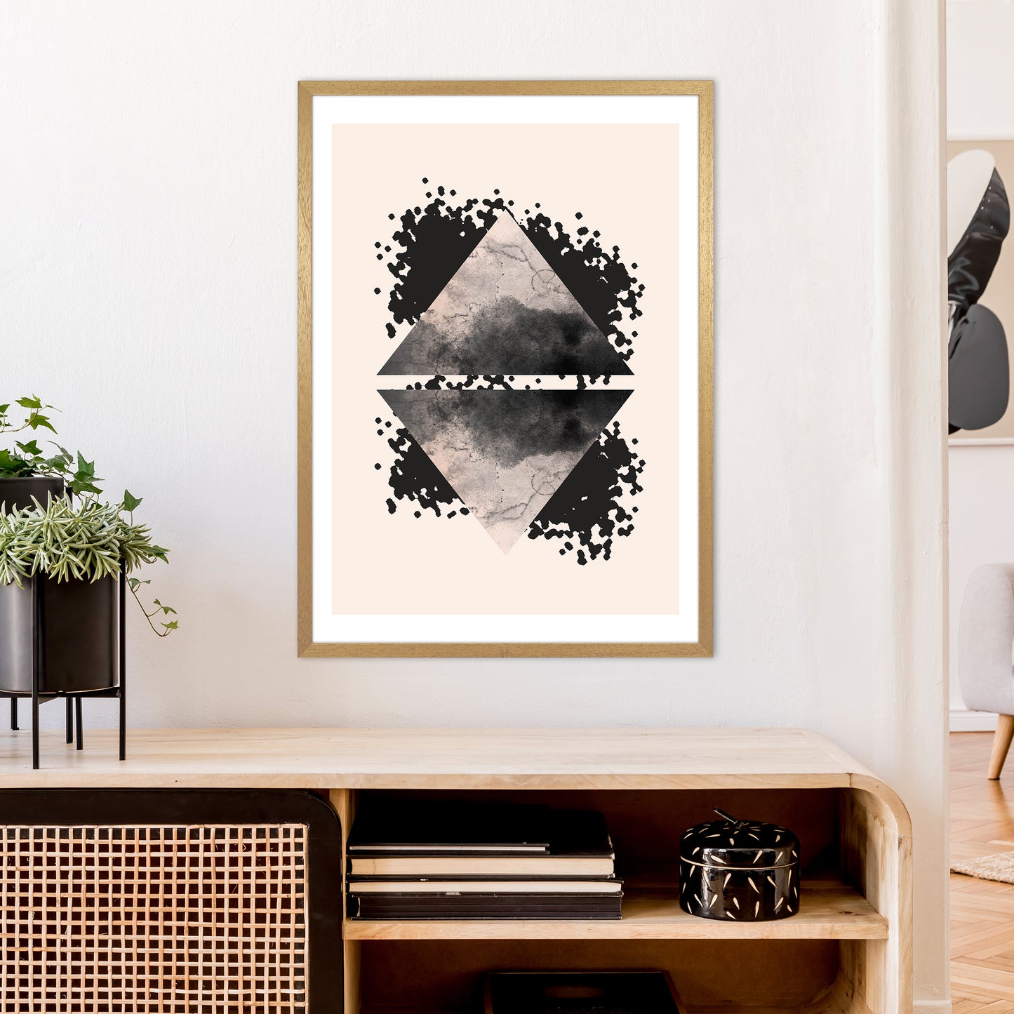 Nude And Black Watercolour 1 Art Print by Pixy Paper A1 Print Only