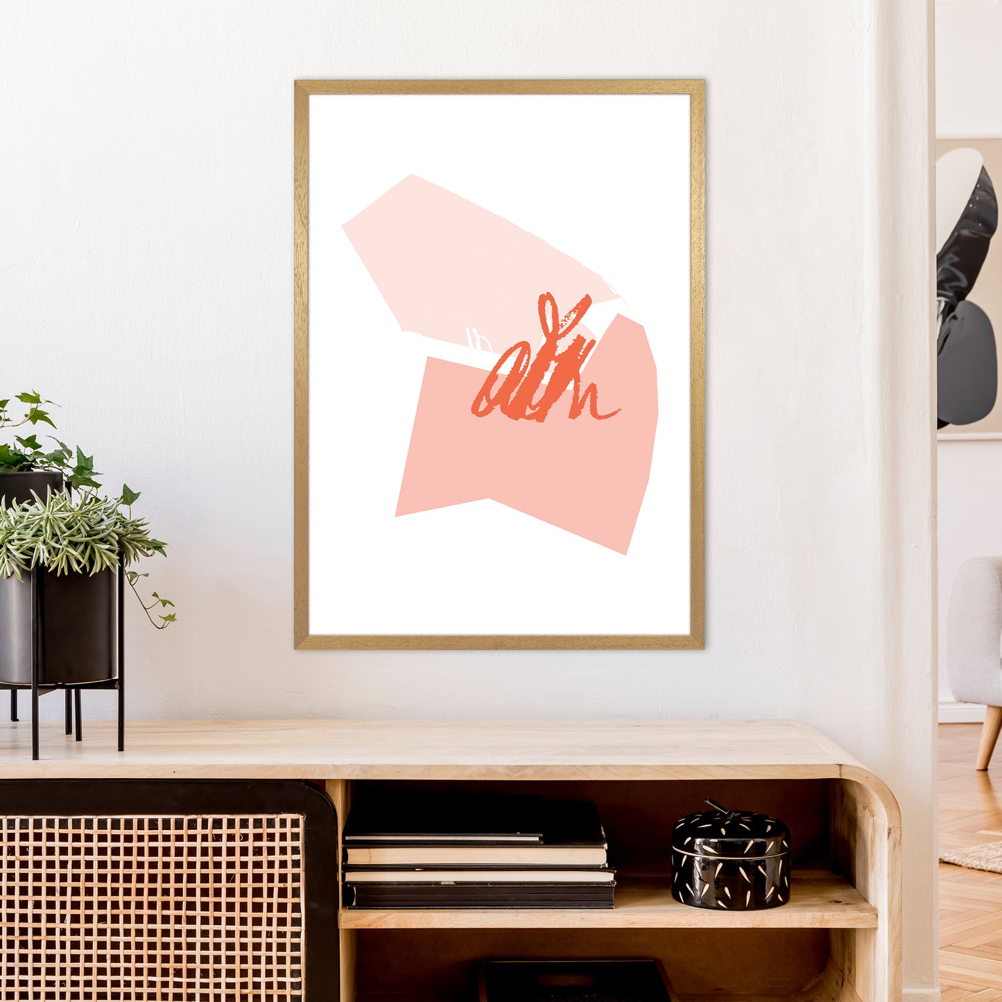 Pink And Coral Palette Shapes Art Print by Pixy Paper A1 Print Only