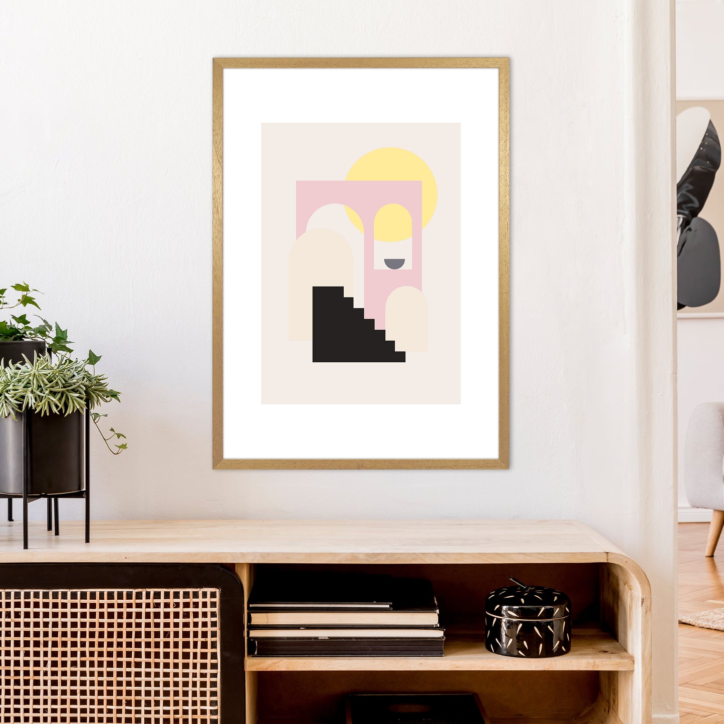 Mila Pink Stairs To Sun N6 Art Print by Pixy Paper A1 Print Only