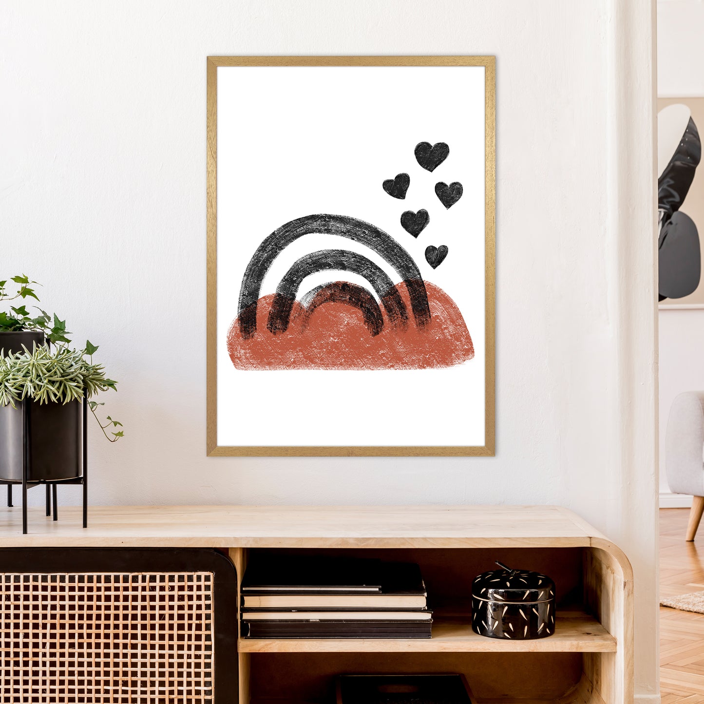 Dalia Chalk Black Rainbow Art Print by Pixy Paper A1 Print Only