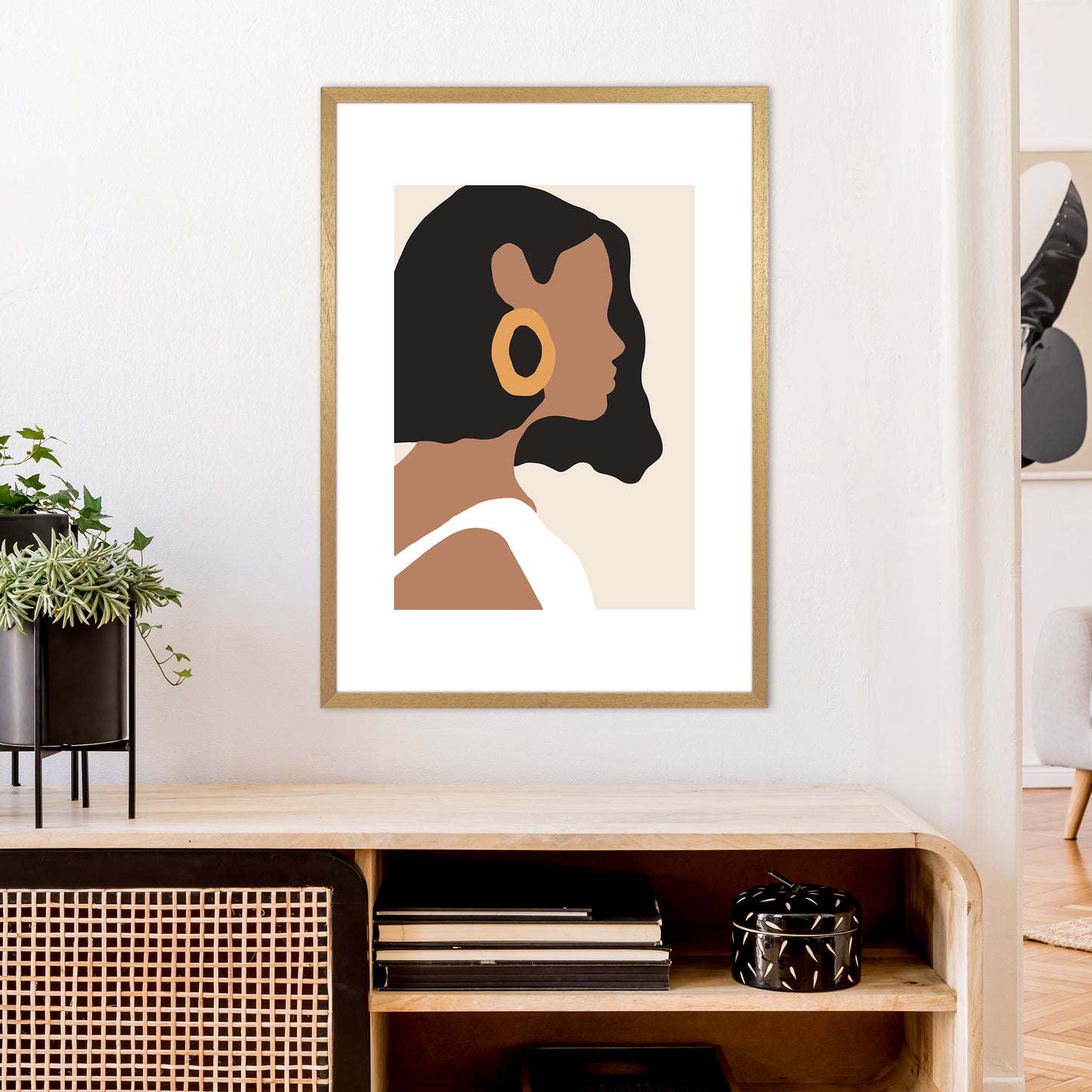 Mica Girl With Earring N6 Art Print by Pixy Paper A1 Print Only