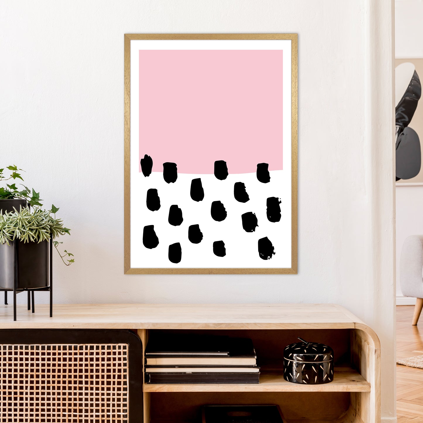 Pink Polka Neon Funk Art Print by Pixy Paper A1 Print Only
