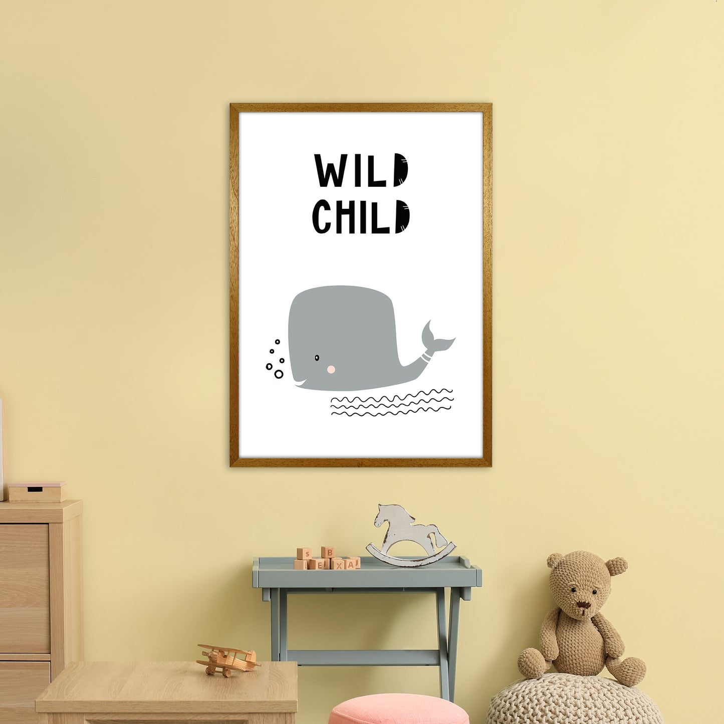 Wild Child Whale Animal Art Print by Pixy Paper A1 Print Only