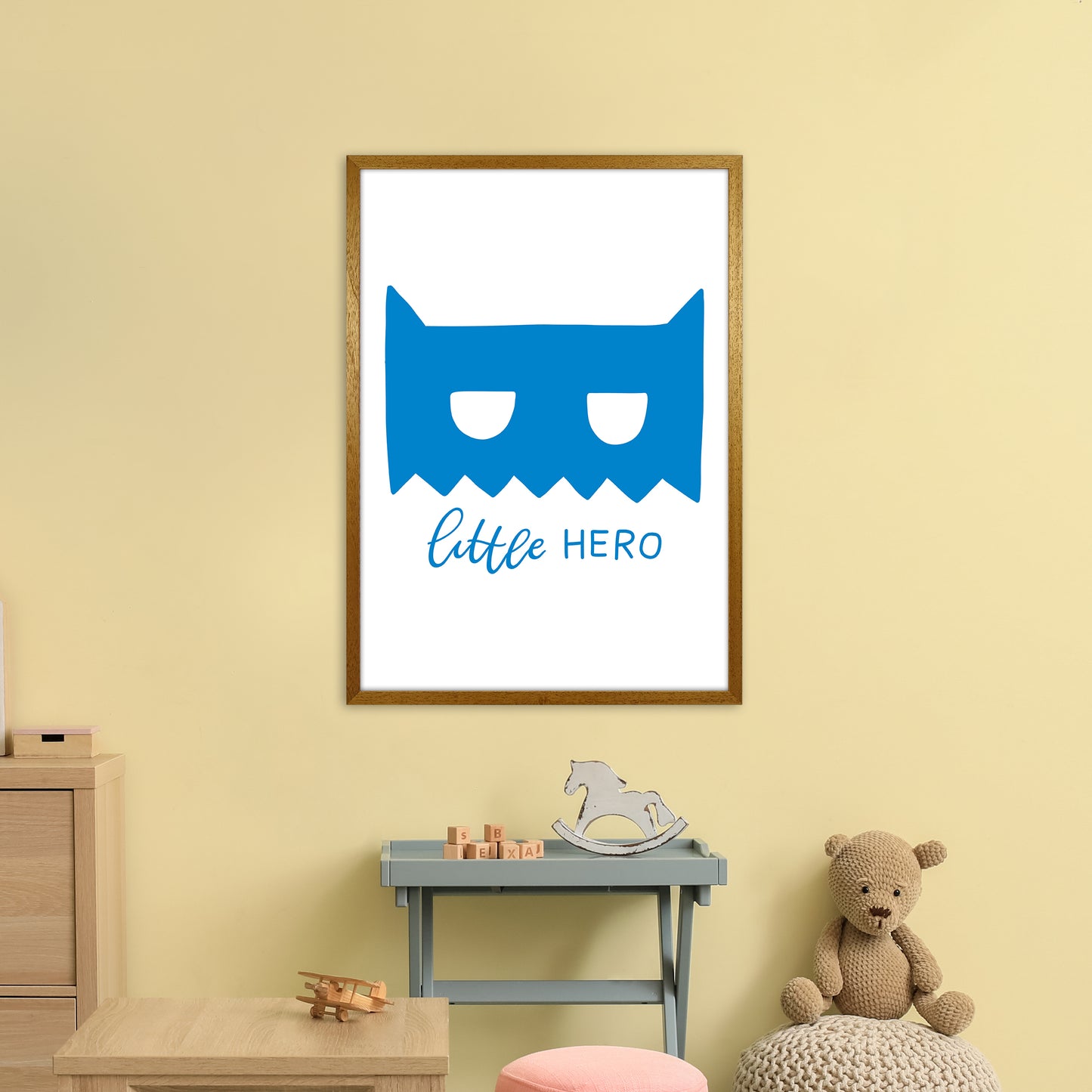 Little Hero Mask Blue Super Scandi Art Print by Pixy Paper A1 Print Only