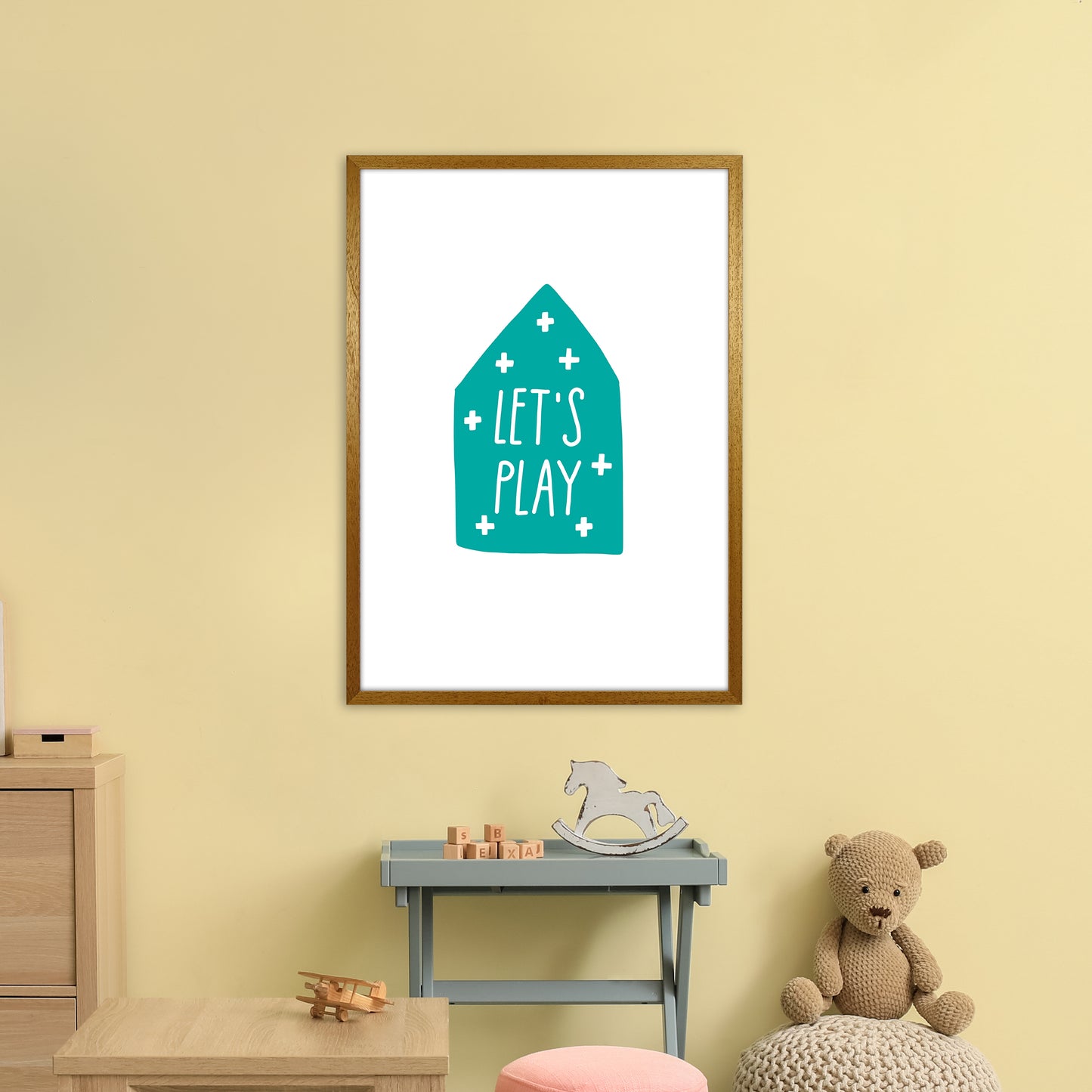 Let'S Play House Teal Super Scandi Art Print by Pixy Paper A1 Print Only