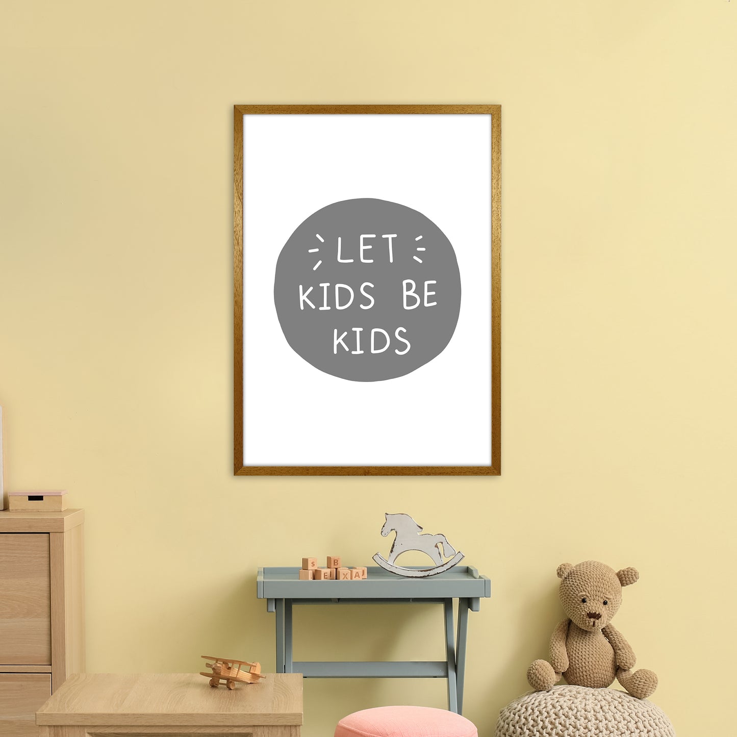 Let Kids Be Kids Super Scandi Grey Art Print by Pixy Paper A1 Print Only