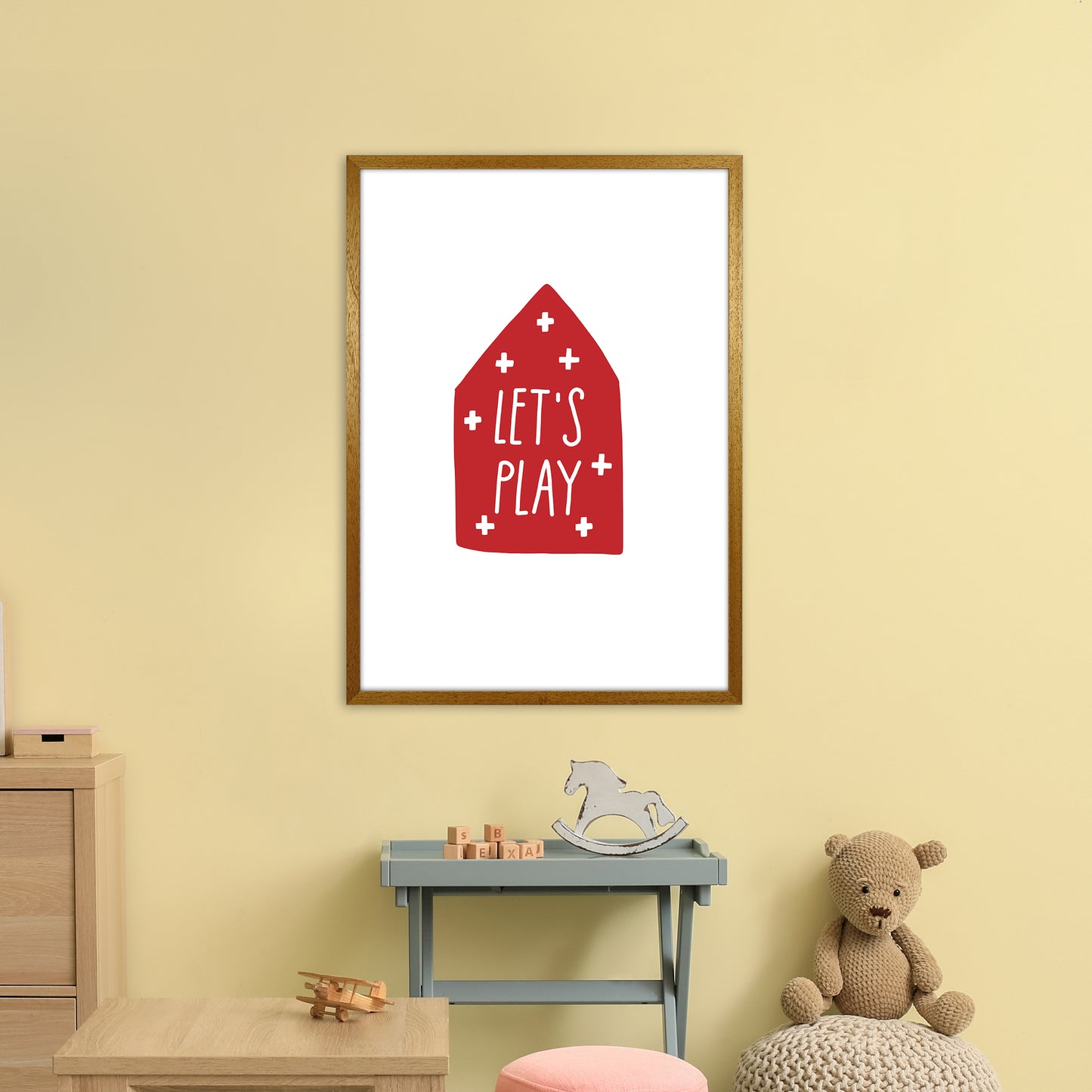 Let'S Play House Red Super Scandi Art Print by Pixy Paper A1 Print Only