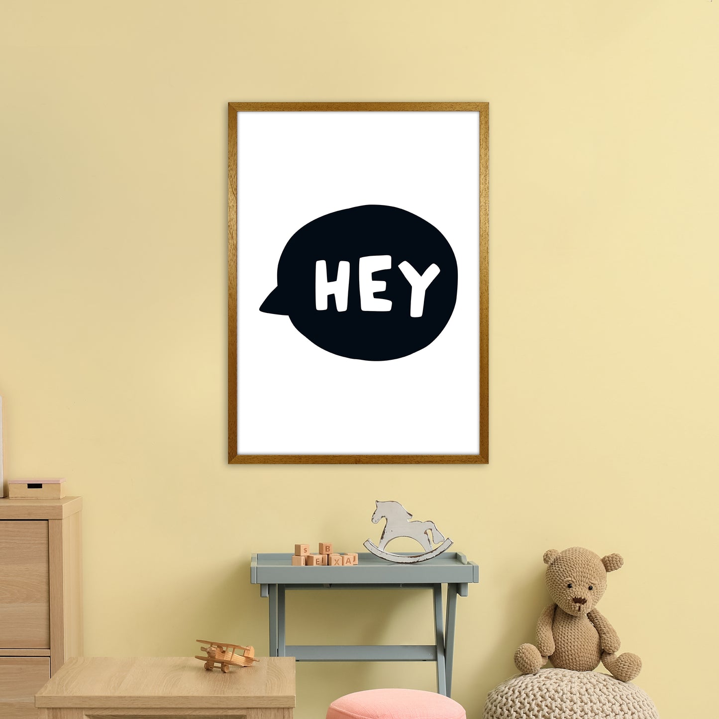 Hey Bubble Super Scandi Black Art Print by Pixy Paper A1 Print Only