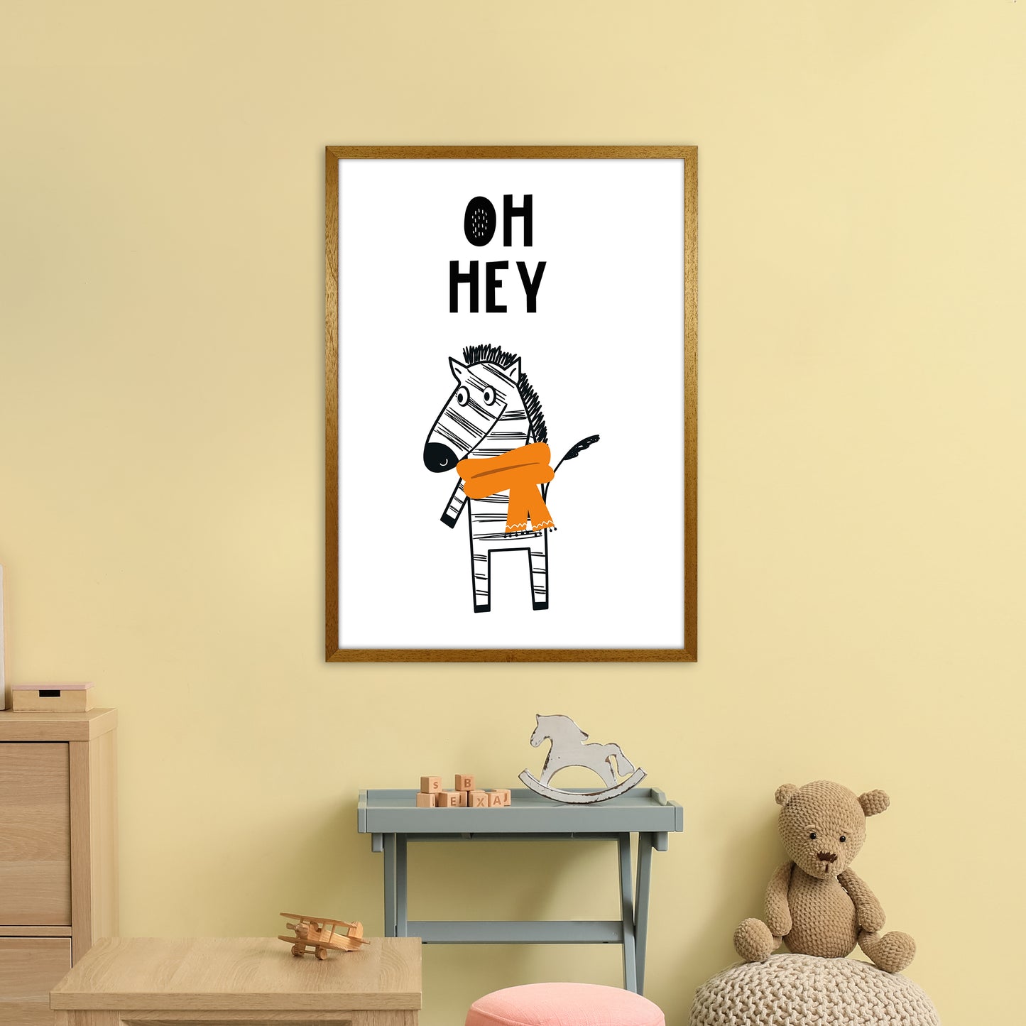 Oh Hey Zebra Animal Pop Art Print by Pixy Paper A1 Print Only