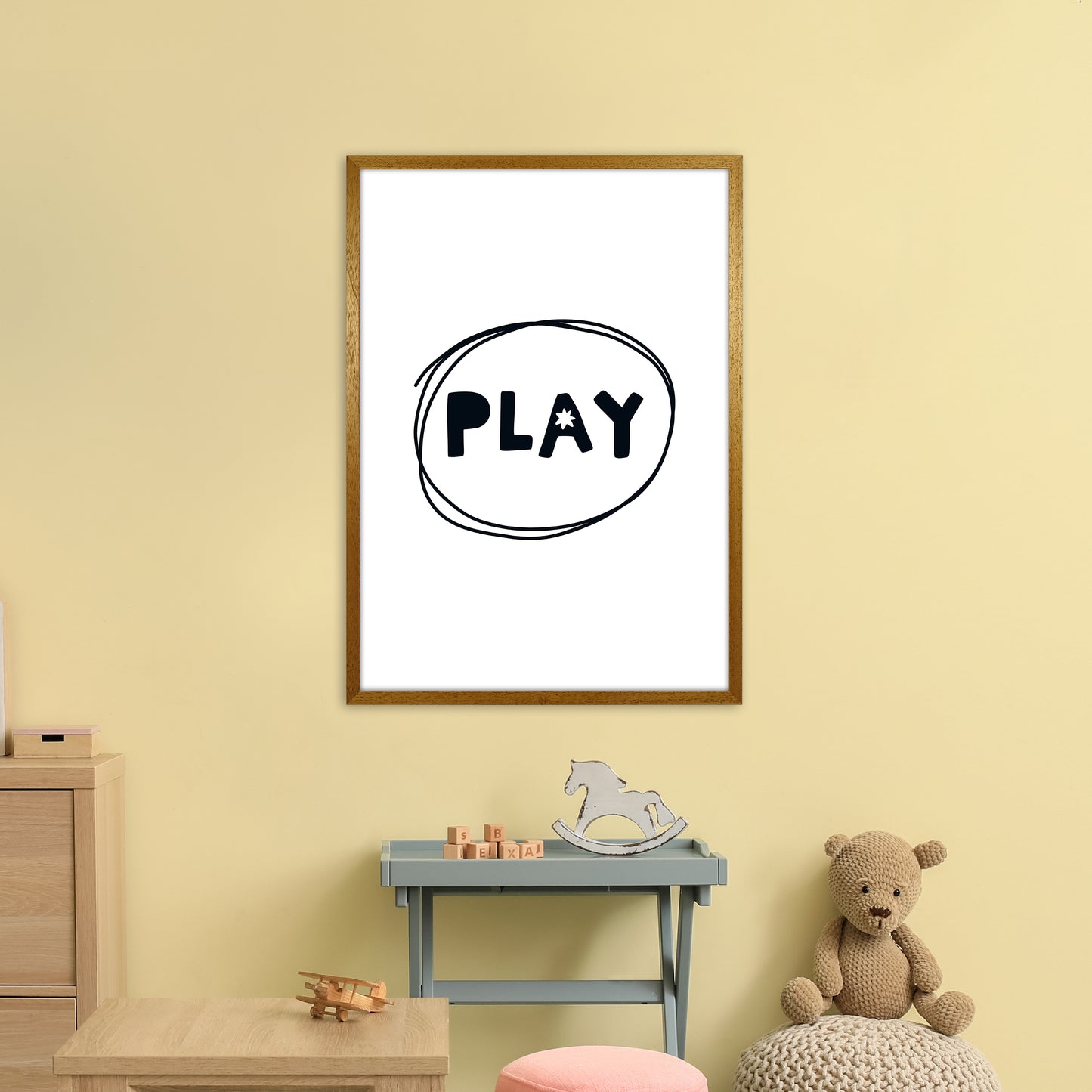 Play Super Scandi Black Art Print by Pixy Paper A1 Print Only