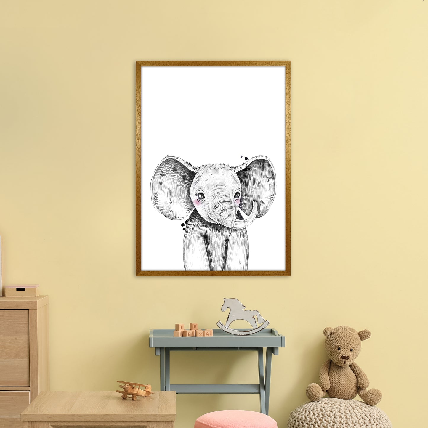 Safari Babies Elephant Art Print by Pixy Paper A1 Print Only