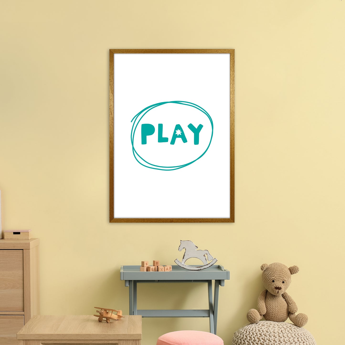 Play Teal Super Scandi Art Print by Pixy Paper A1 Print Only