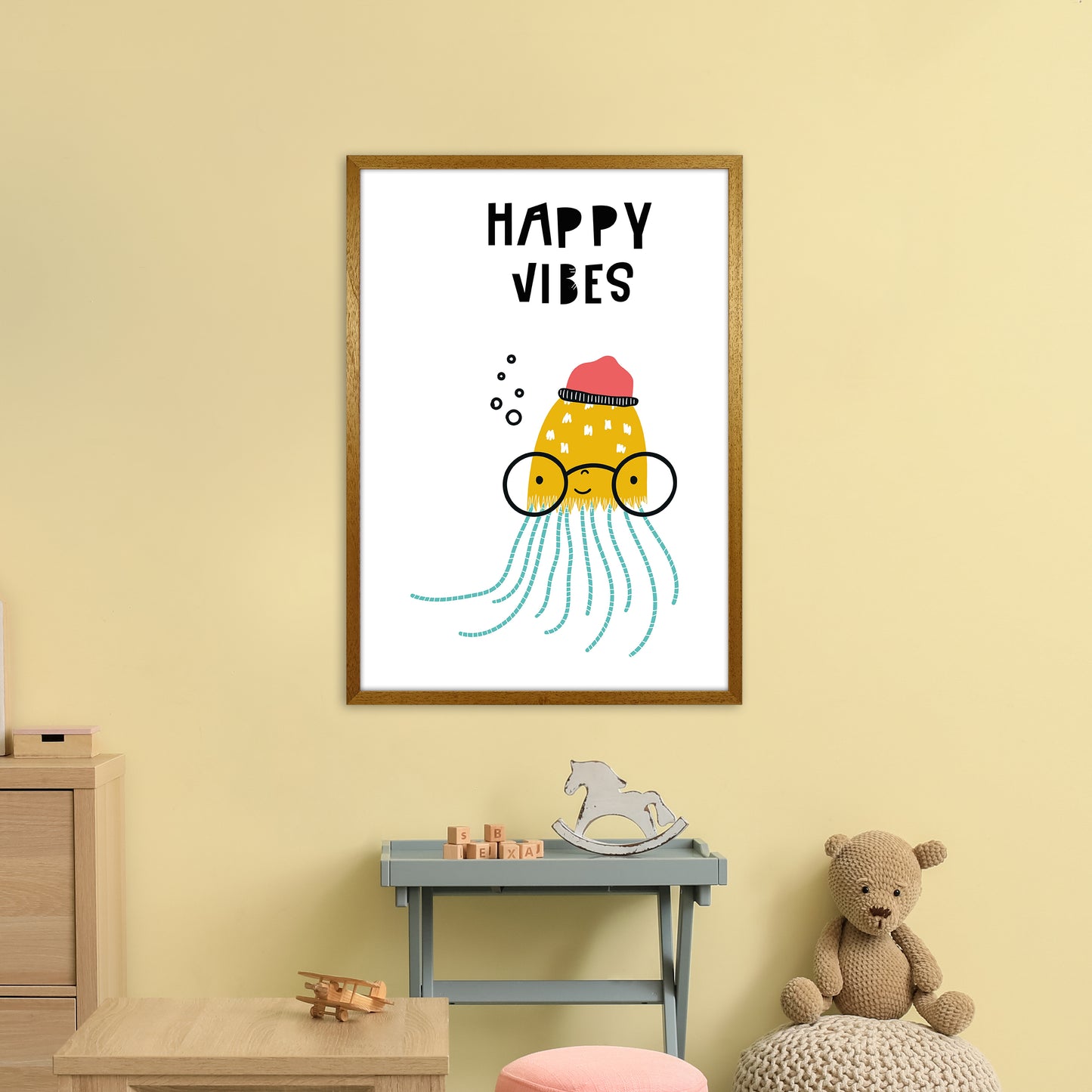 Happy Vibes Animal Pop Art Print by Pixy Paper A1 Print Only