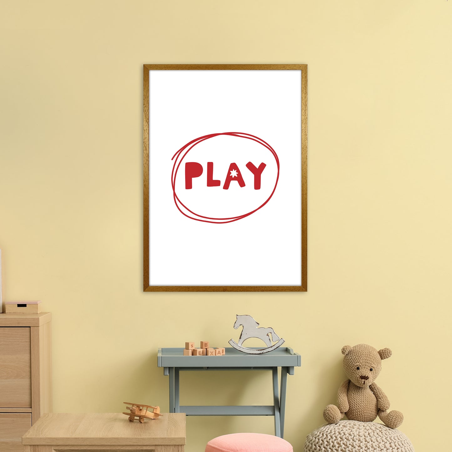 Play Red Super Scandi Art Print by Pixy Paper A1 Print Only