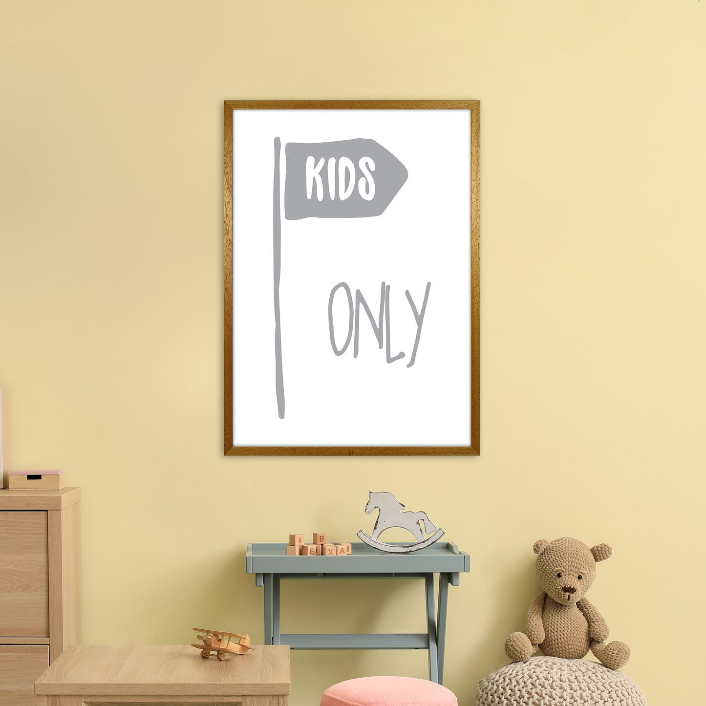 Kids Only Grey Art Print by Pixy Paper A1 Print Only