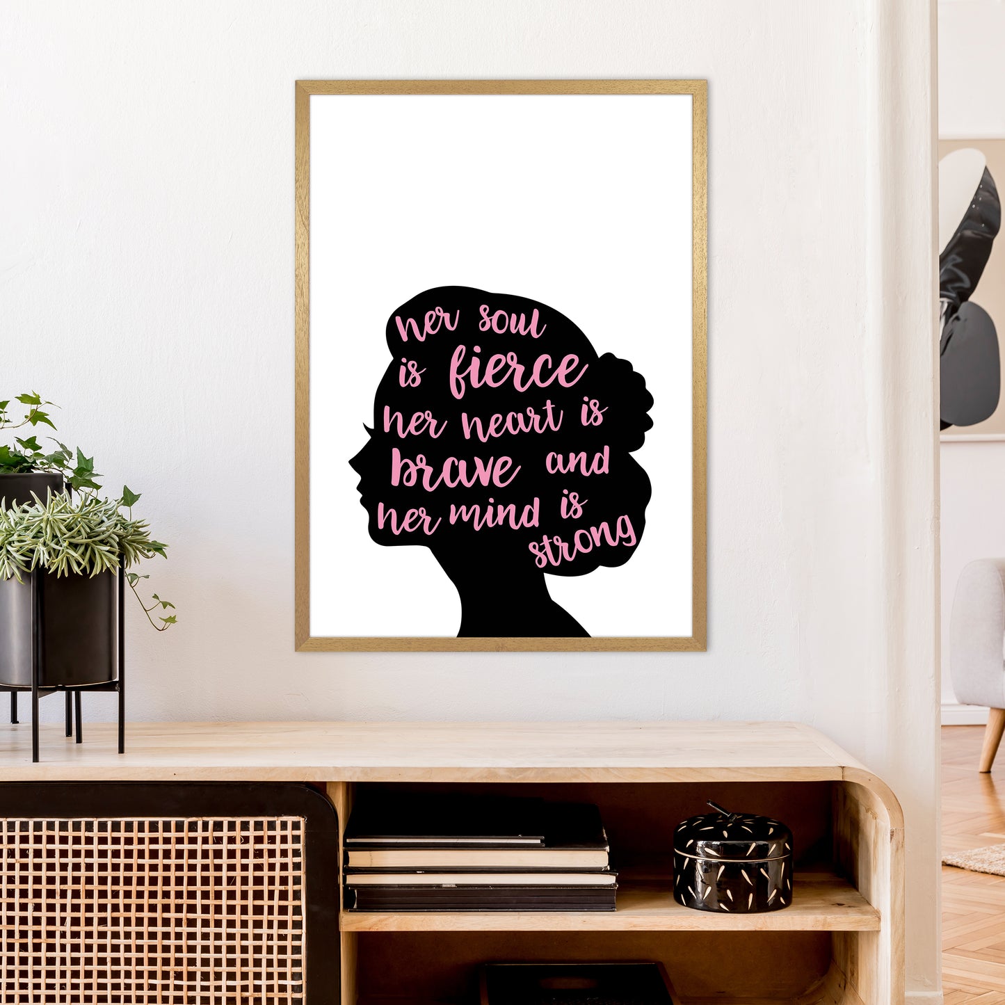 Her Soul Is Fierce Pink Art Print by Pixy Paper A1 Print Only