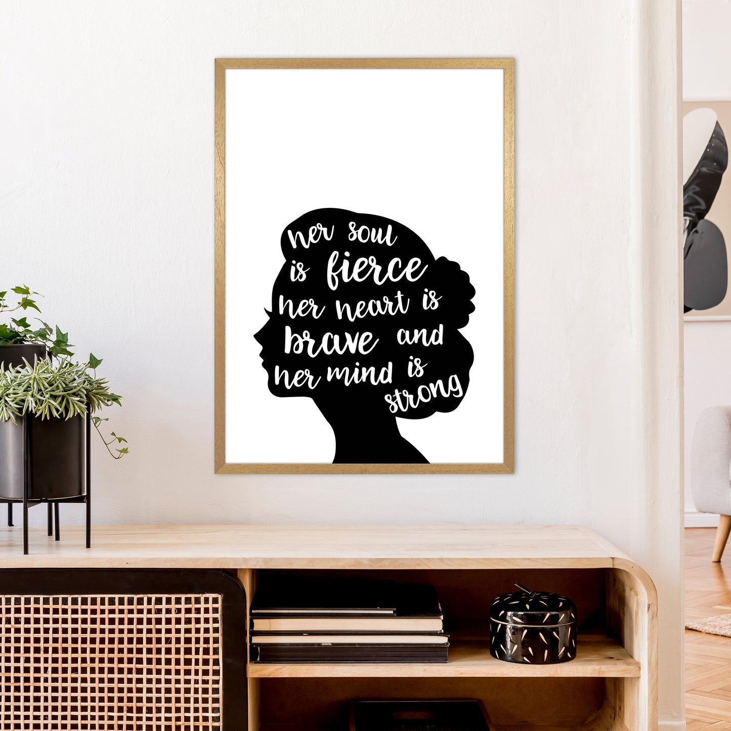 Her Soul Is Fierce White Art Print by Pixy Paper A1 Print Only