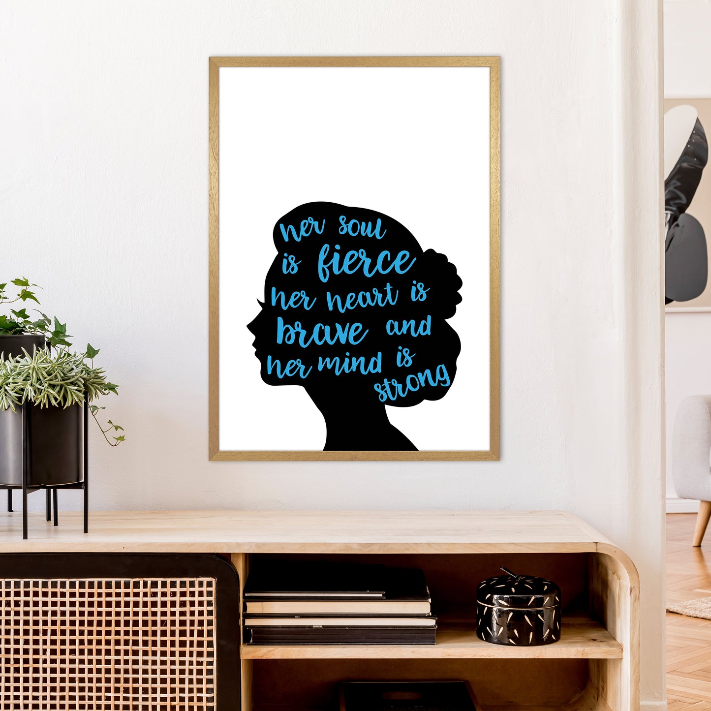 Her Soul Is Fierce Blue Art Print by Pixy Paper A1 Print Only