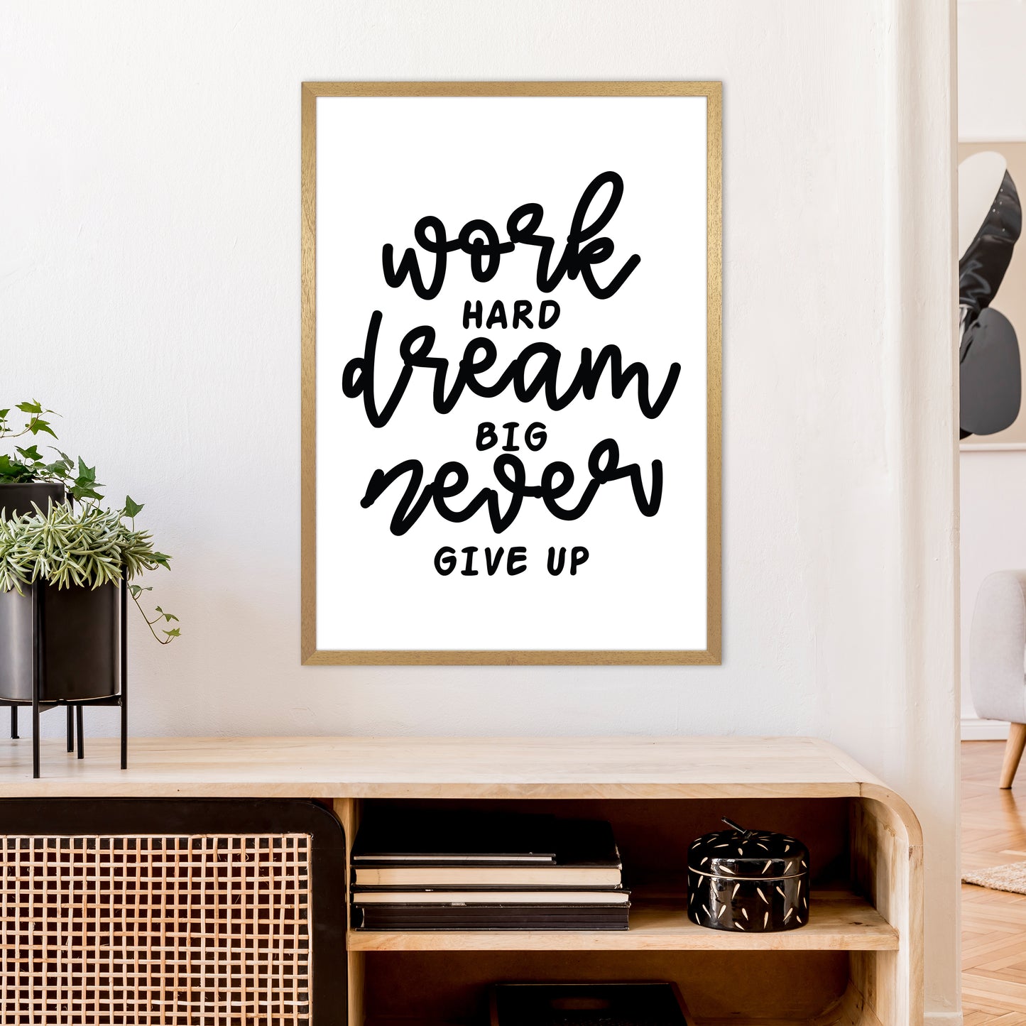 Work Hard Dream Big Art Print by Pixy Paper A1 Print Only