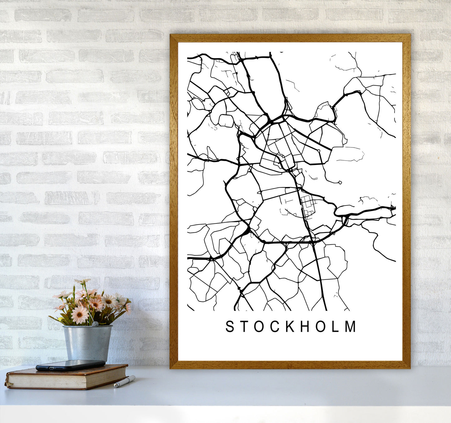 Stockholm Map Art Print by Pixy Paper A1 Print Only