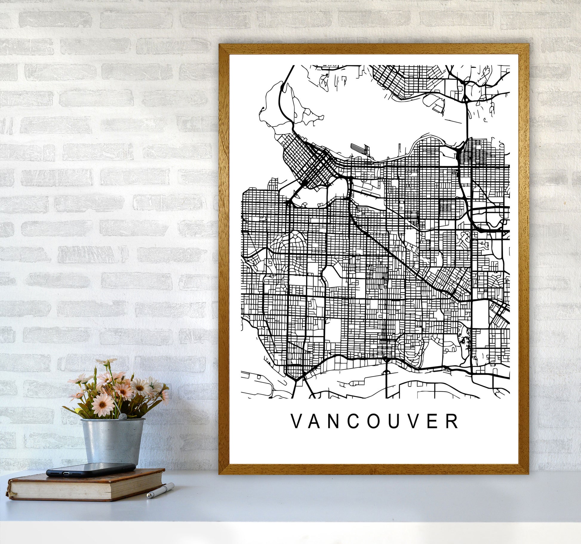 Vancouver Map Art Print by Pixy Paper A1 Print Only