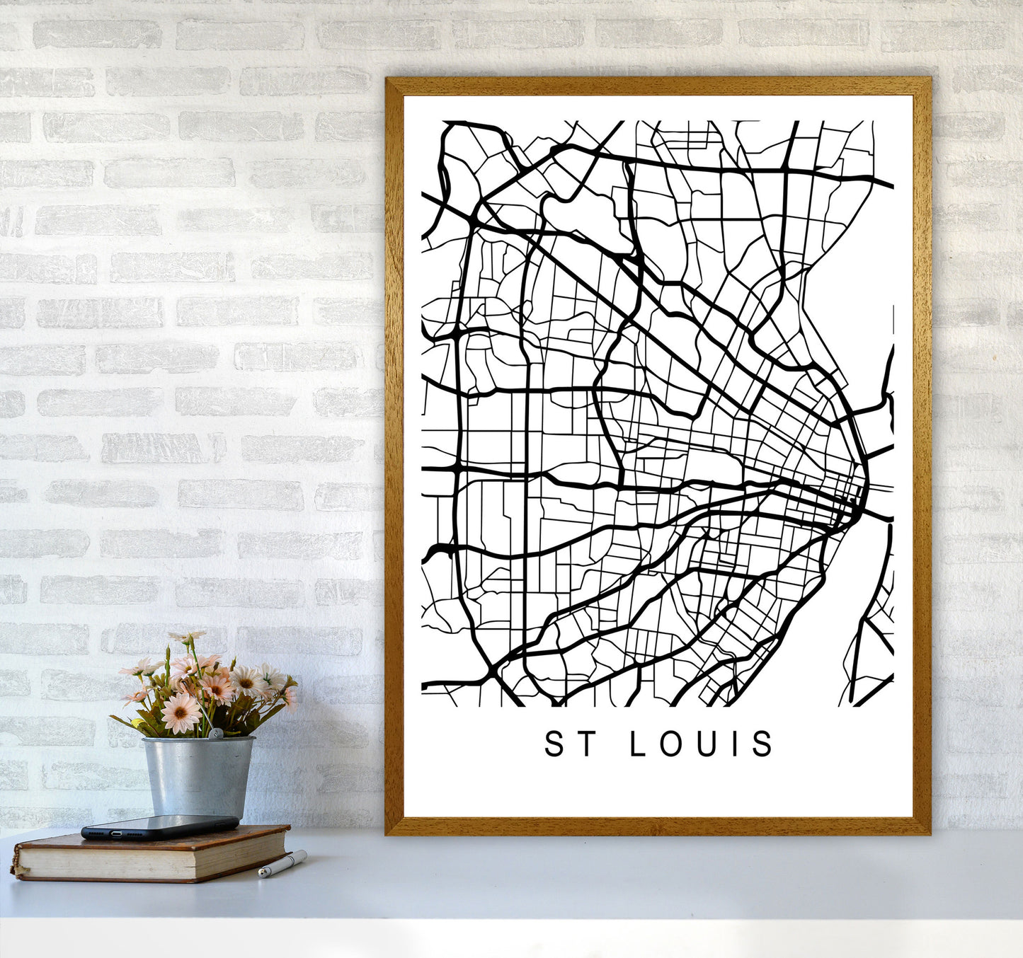 St Louis Map Art Print by Pixy Paper A1 Print Only