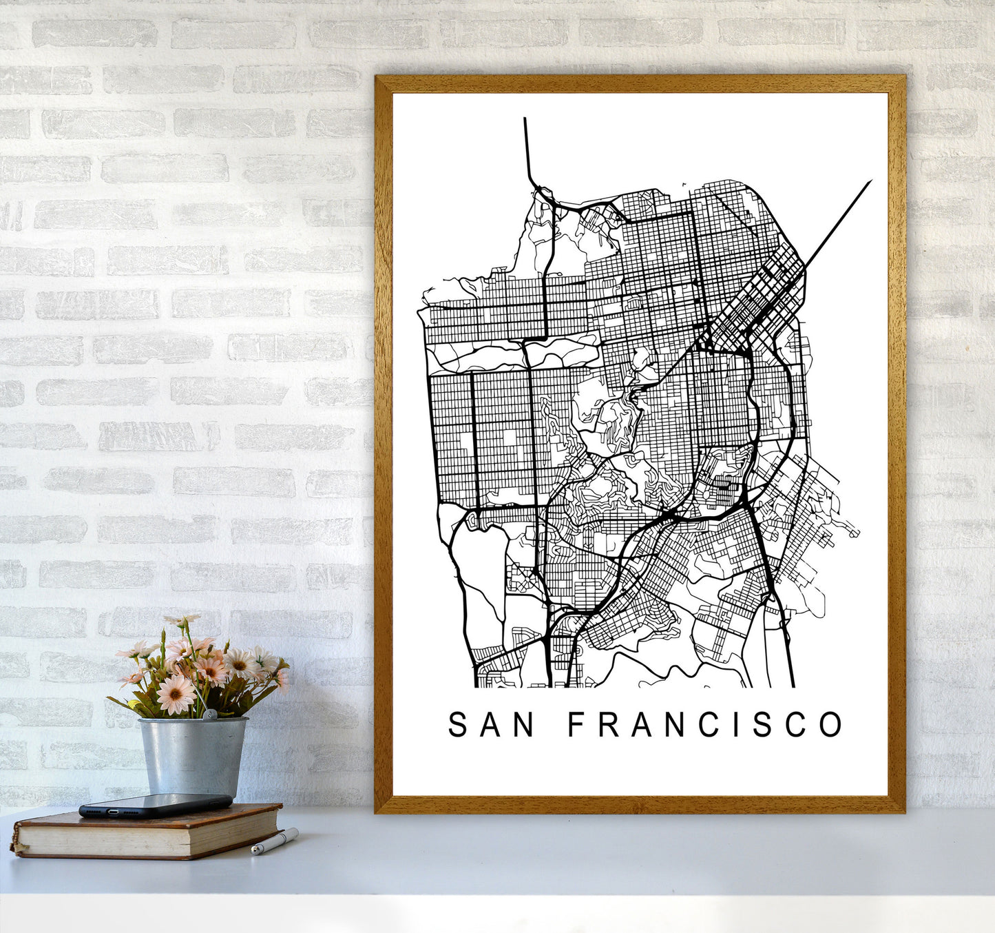 San Francisco Map Art Print by Pixy Paper A1 Print Only