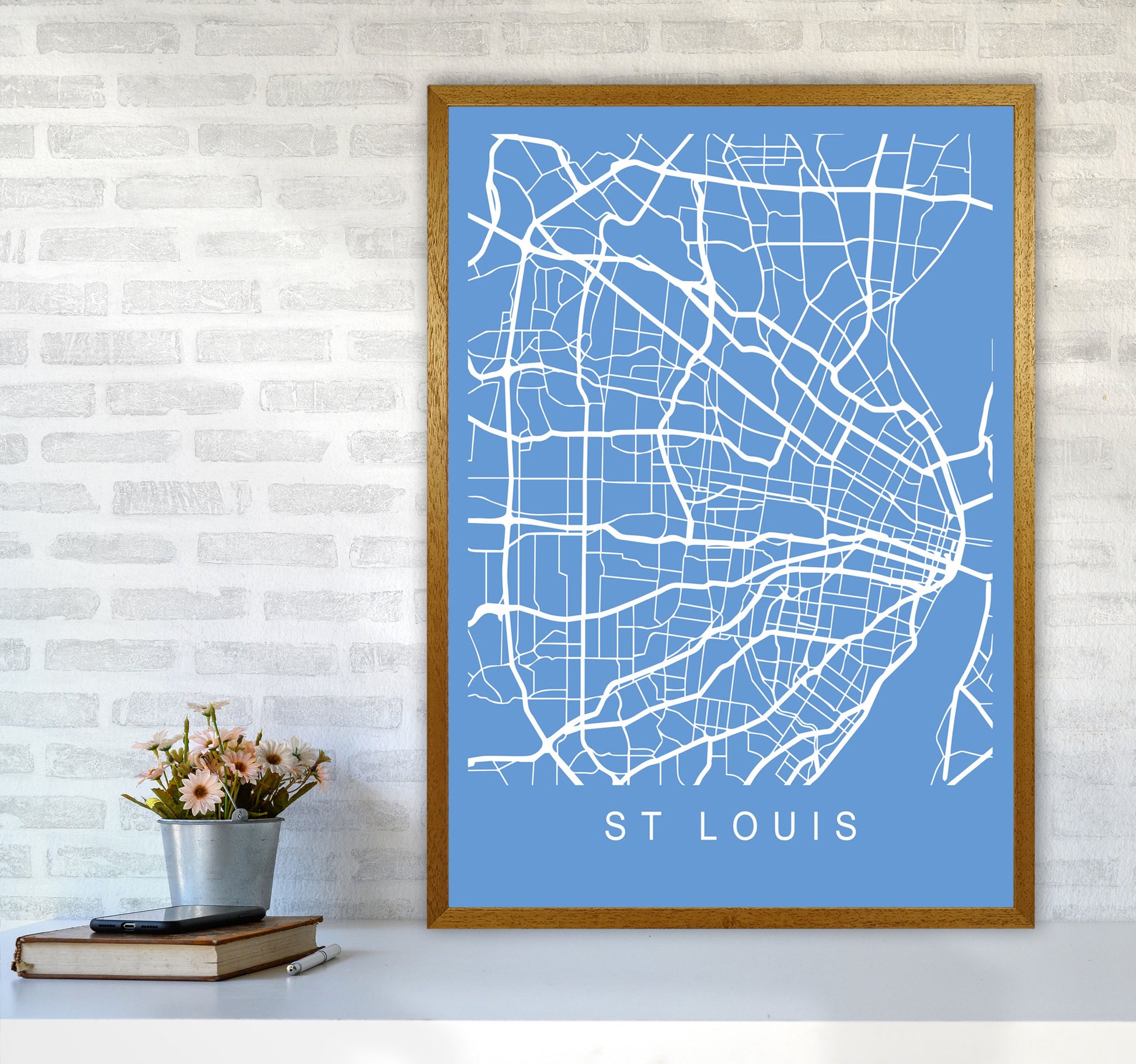 St Louis Map Blueprint Art Print by Pixy Paper A1 Print Only