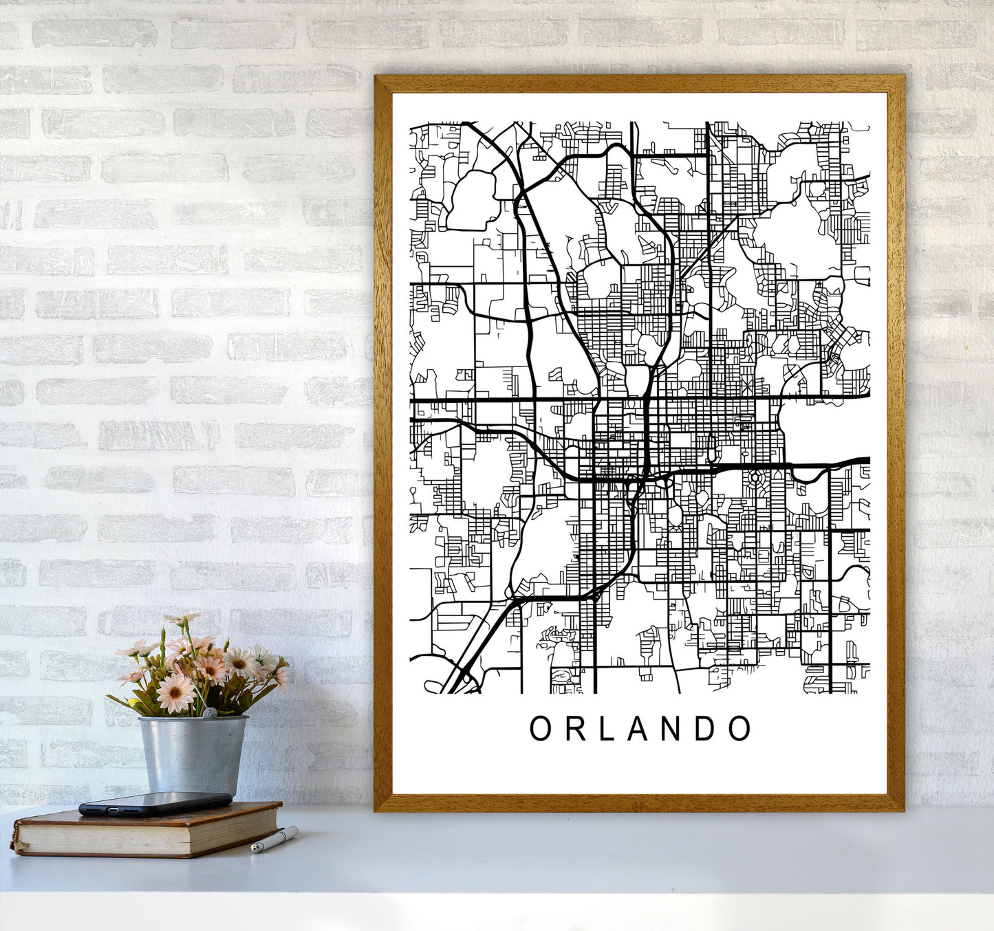 Orlando Map Art Print by Pixy Paper A1 Print Only